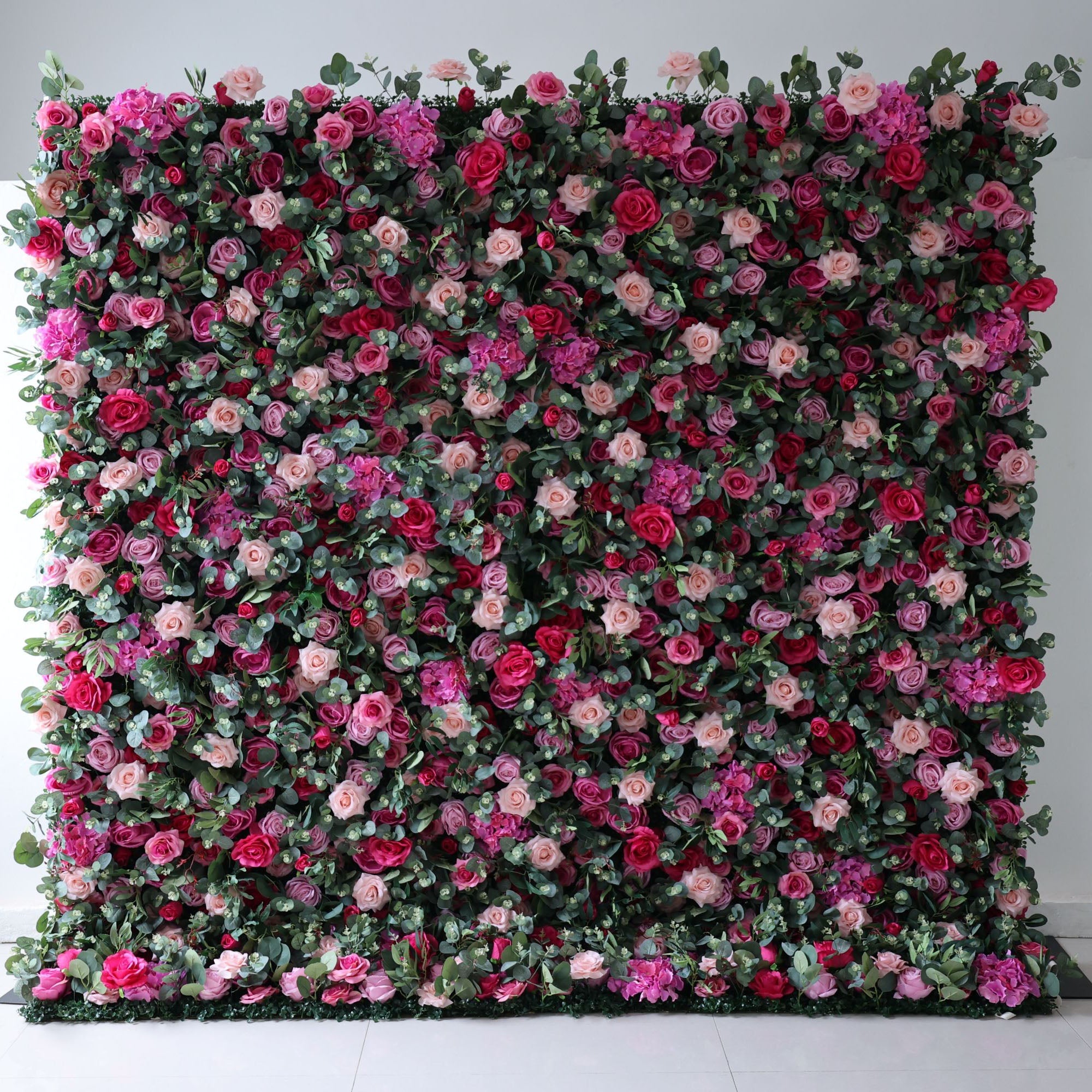 Valar Flowers Roll Up Fabric Artificial Flower Wall Wedding Backdrop, Floral Party Decor, Event Photography-VF-362