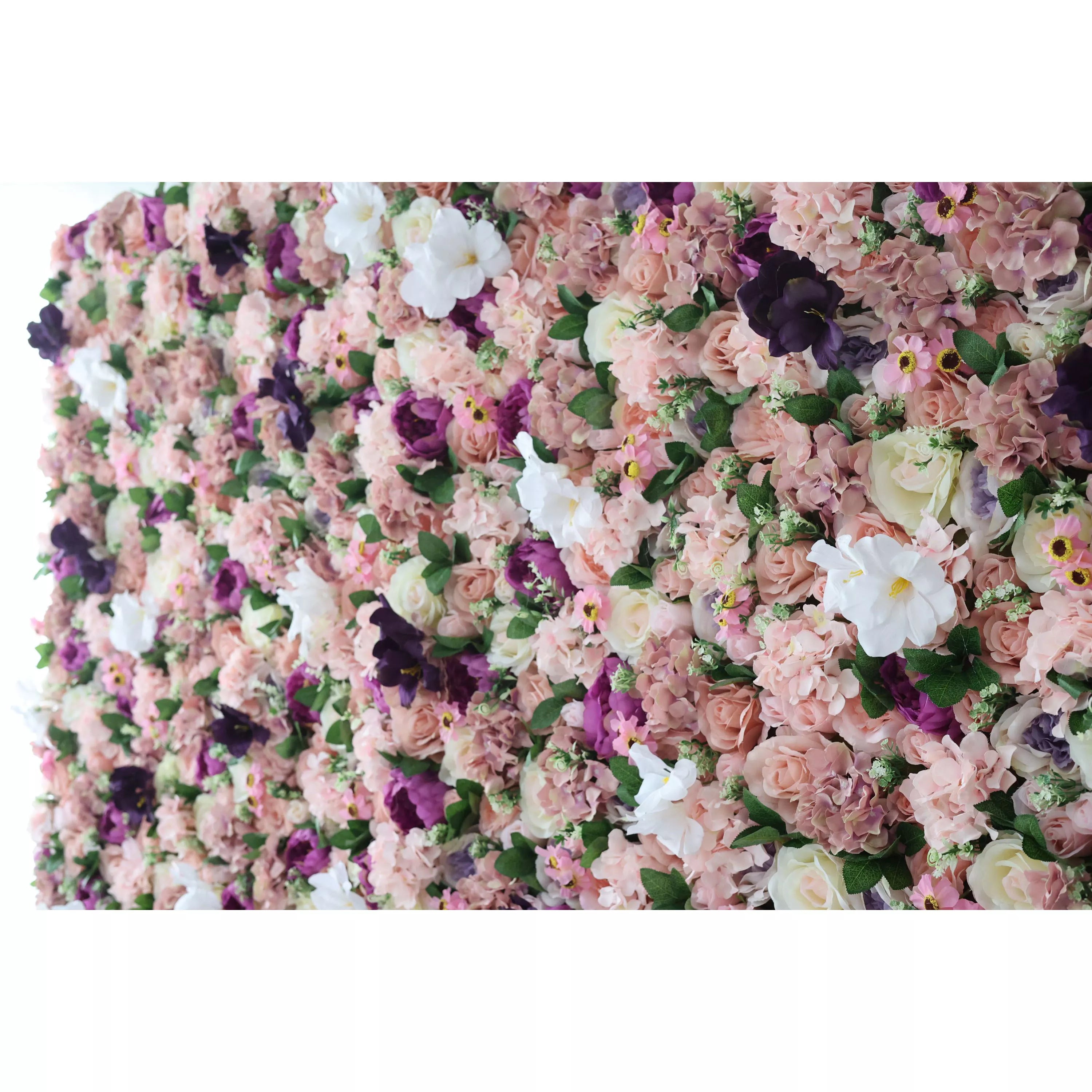 Valar Flowers Roll Up Tissu Mélange Artificiel Rose Rouge et Violet Foncé Fleur Mur Toile de Fond de Mariage, Décor de Fête Florale, Photographie d'événement-VF-046 