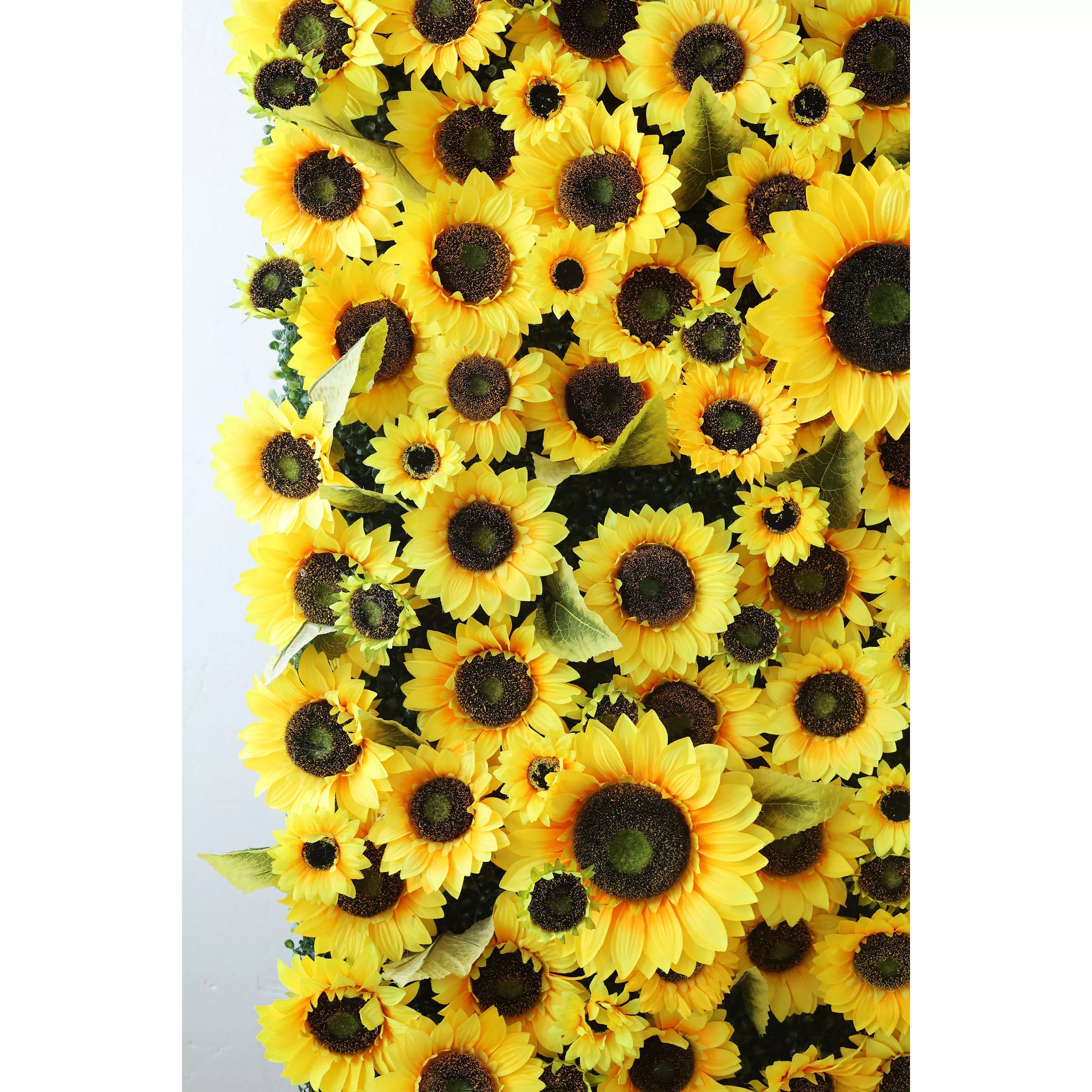 ValarFlowers Artificial Floral Wall Backdrop: Sunbliss Blooms Artificial Floral Wall Backdrop-Radiant Yellow Sunflower Fields Edition-VF-265-2