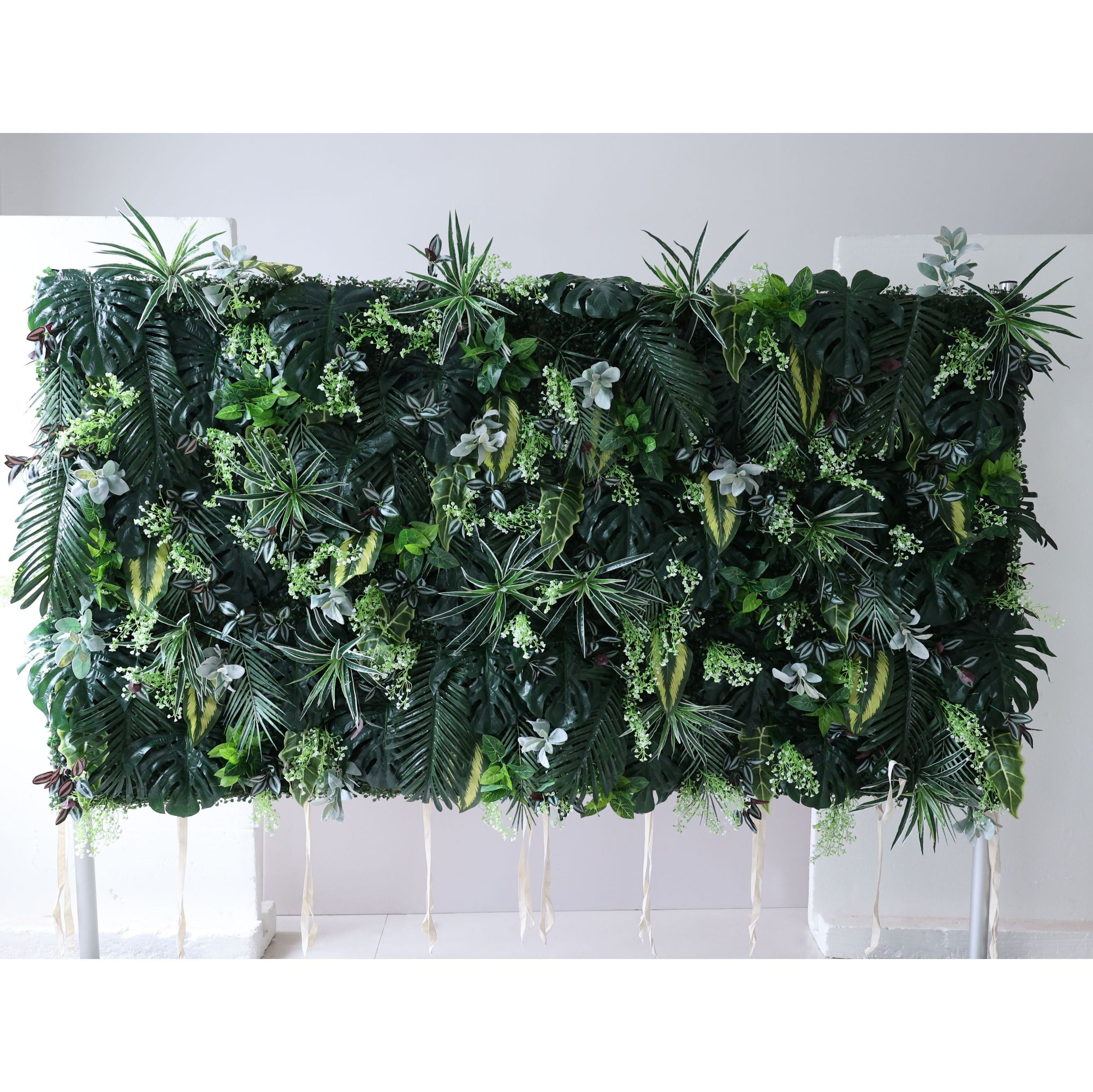 Valar Flowers fabric roll-up artificial green leaves flower wall for wedding backdrop, floral party decor, and event photography, model VF-3634