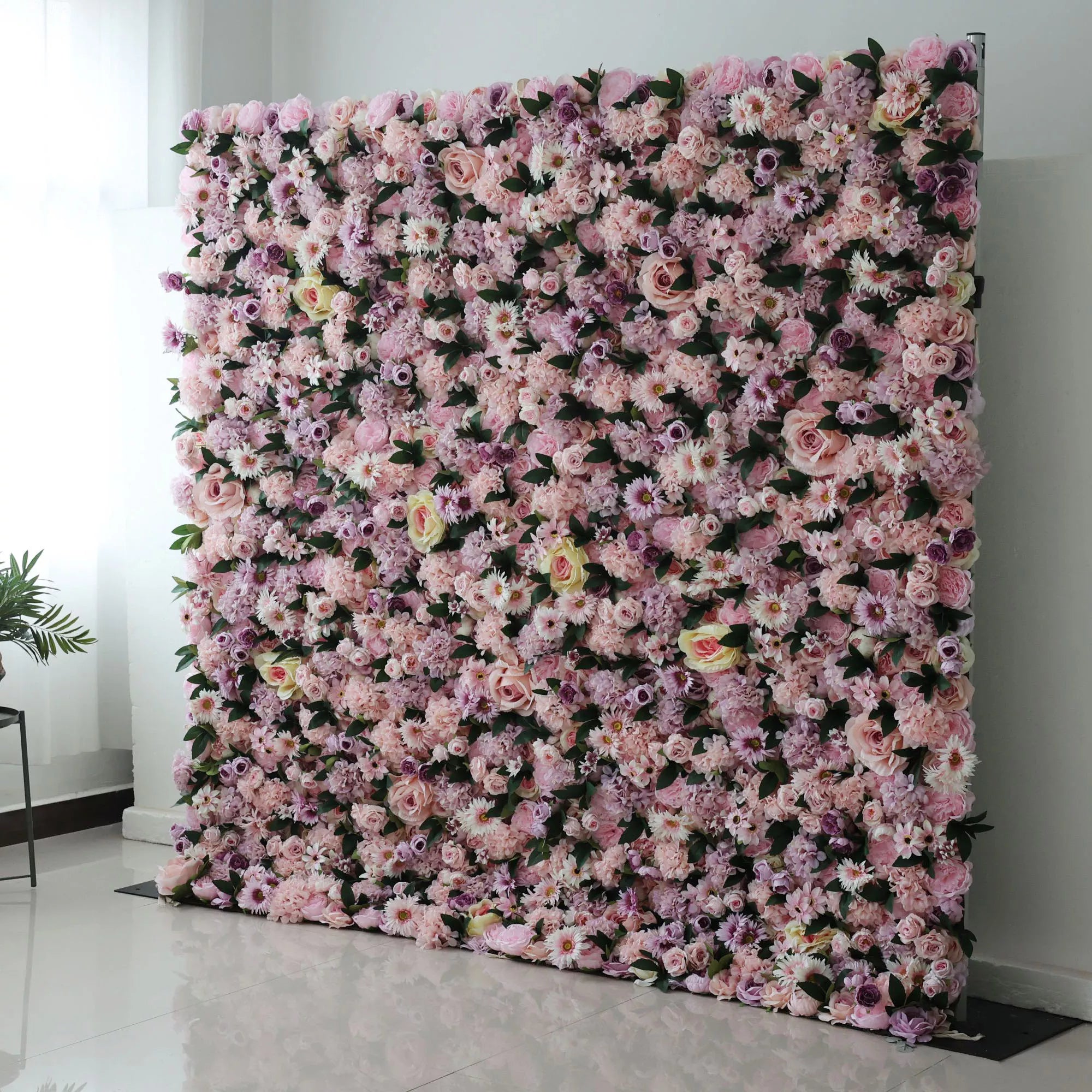 Valar Flowers Roll Up Fabric Artificial Flower Wall Wedding Backdrop, Floral Party Decor, Event Photography-VF-028