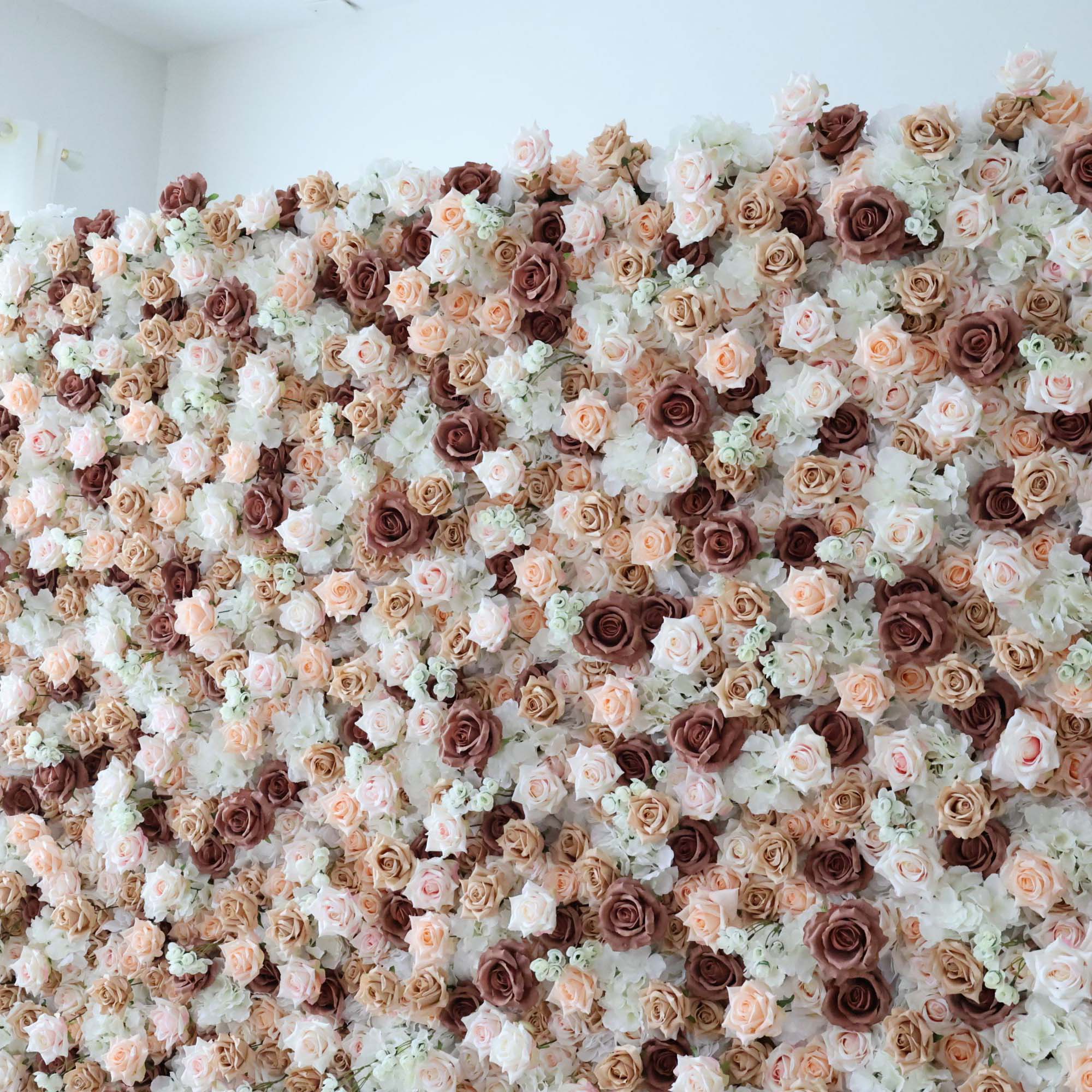 Fleurs Valar retrousser tissu fleur artificielle mur toile de fond de mariage, décor de fête florale, photographie d'événement-VF-295 