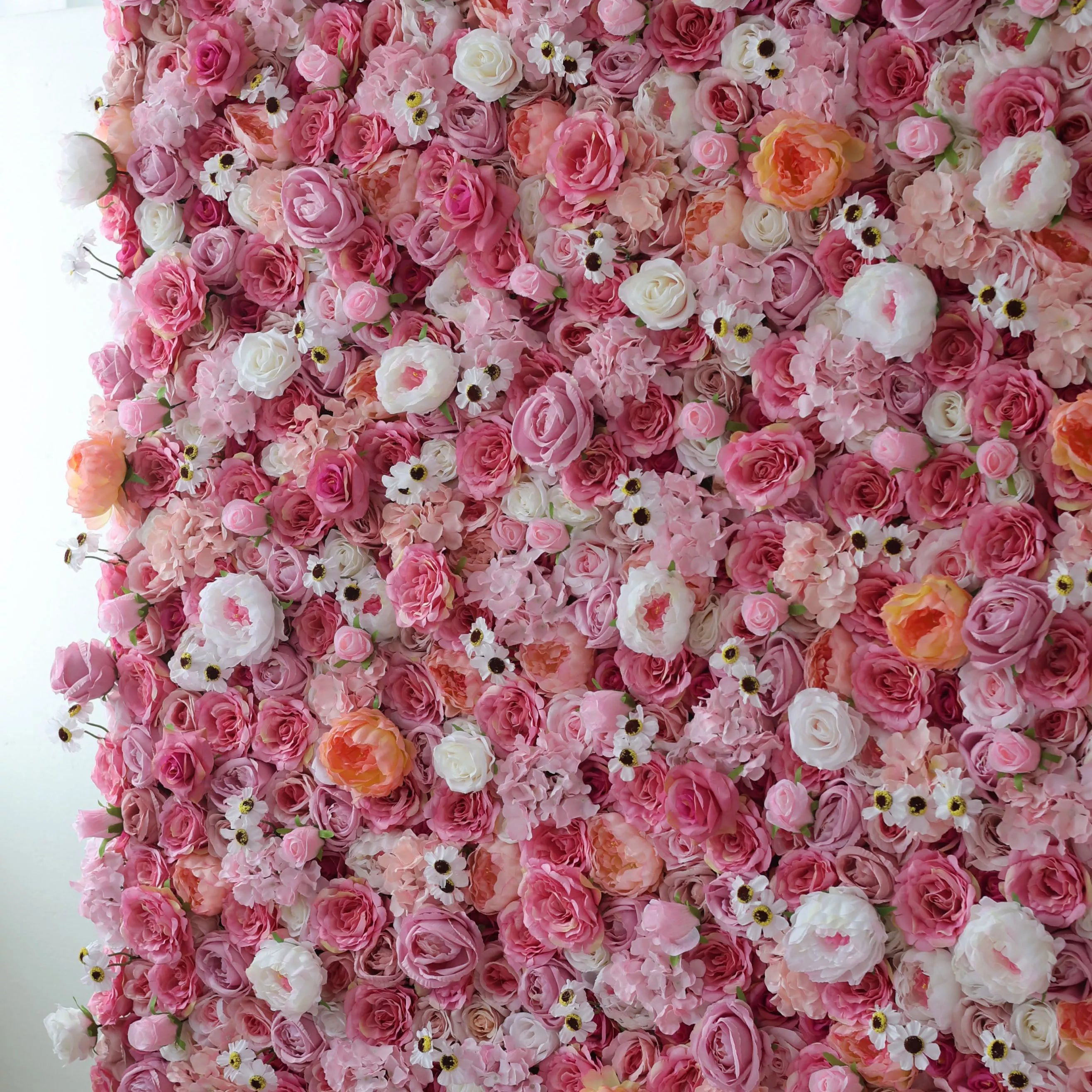 Valar Flowers Roll Up Fabric Artificial Flower Wall Wedding Backdrop, Floral for Weddings & Events - VF-1221
