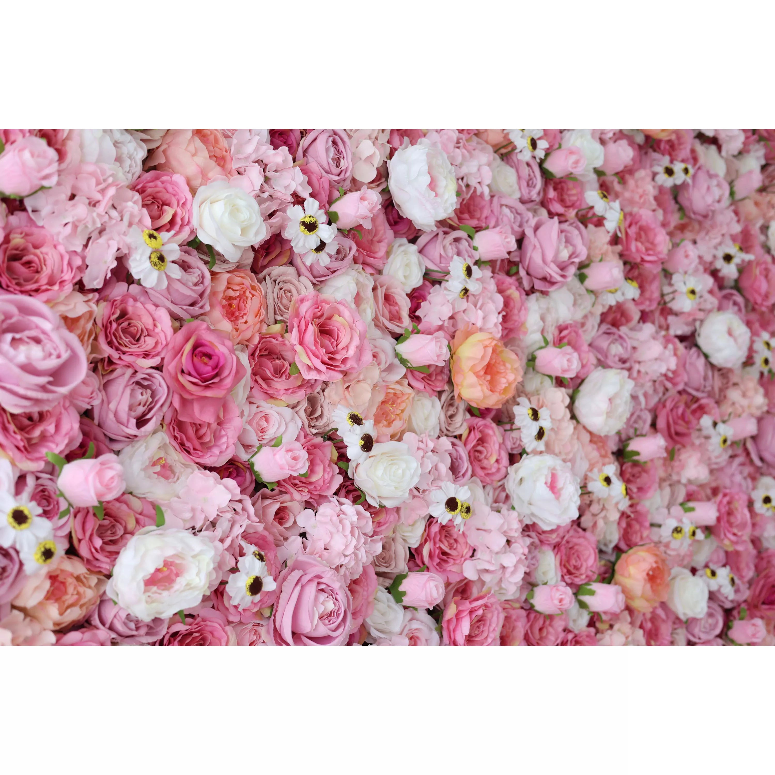 Valar Flowers Roll Up Fabric Artificial Flower Wall Wedding Backdrop, Floral for Weddings & Events - VF-1220