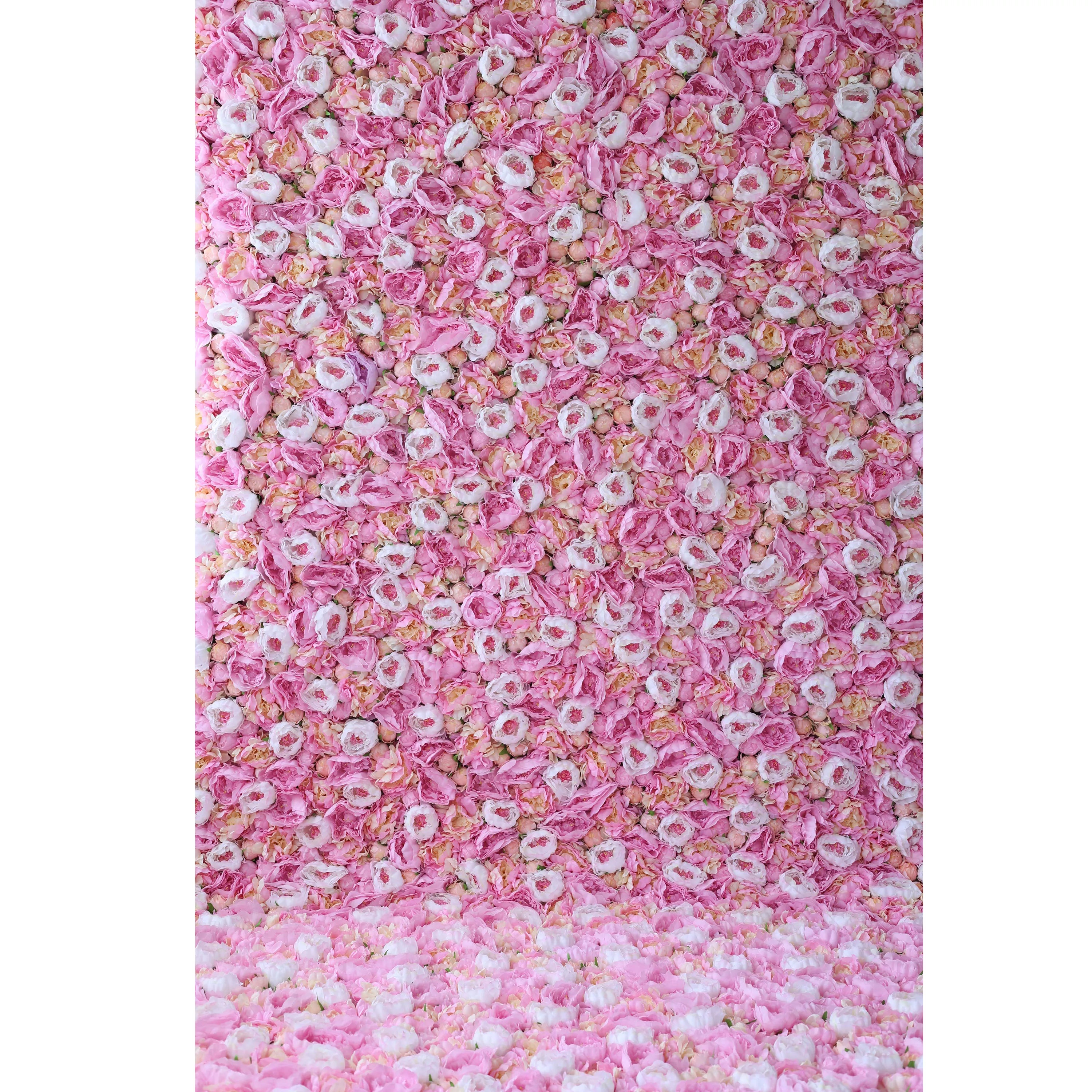 ValarFlower Artificial Floral Wall Backdrop: Blush Blossom - A Delicate Cascade of Soft Pink Petals-VF-275