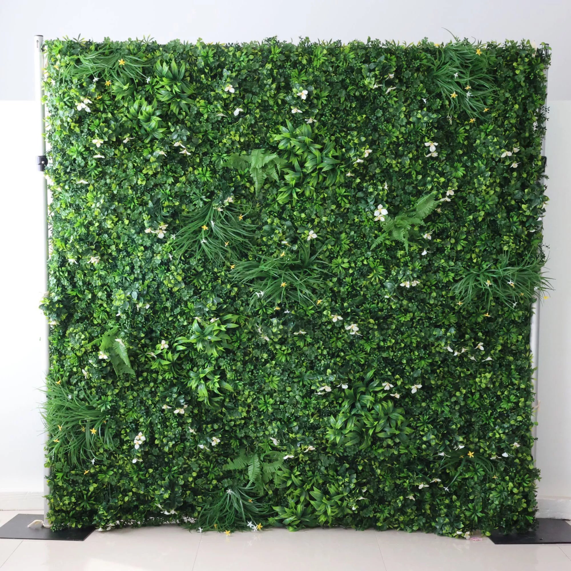 Fleurs Valar retrousser tissu artificiel vif vert herbe mur toile de fond de mariage, décor de fête florale, photographie d'événement-VF-086-4 