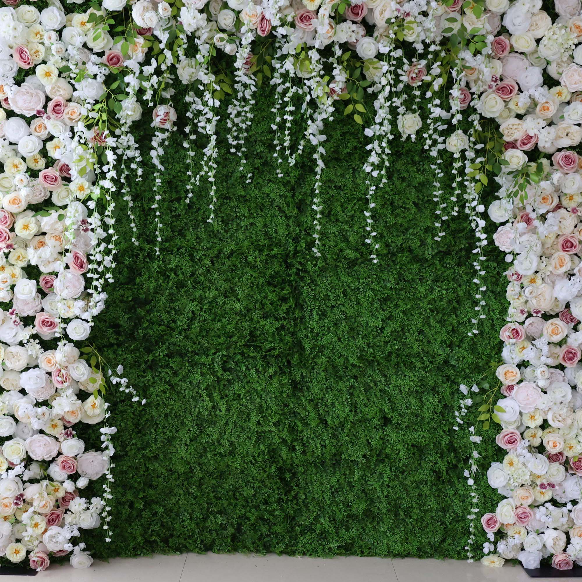 Fleurs Valar retrousser tissu fleur artificielle mur toile de fond de mariage, décor de fête florale, photographie d'événement-VF-294 