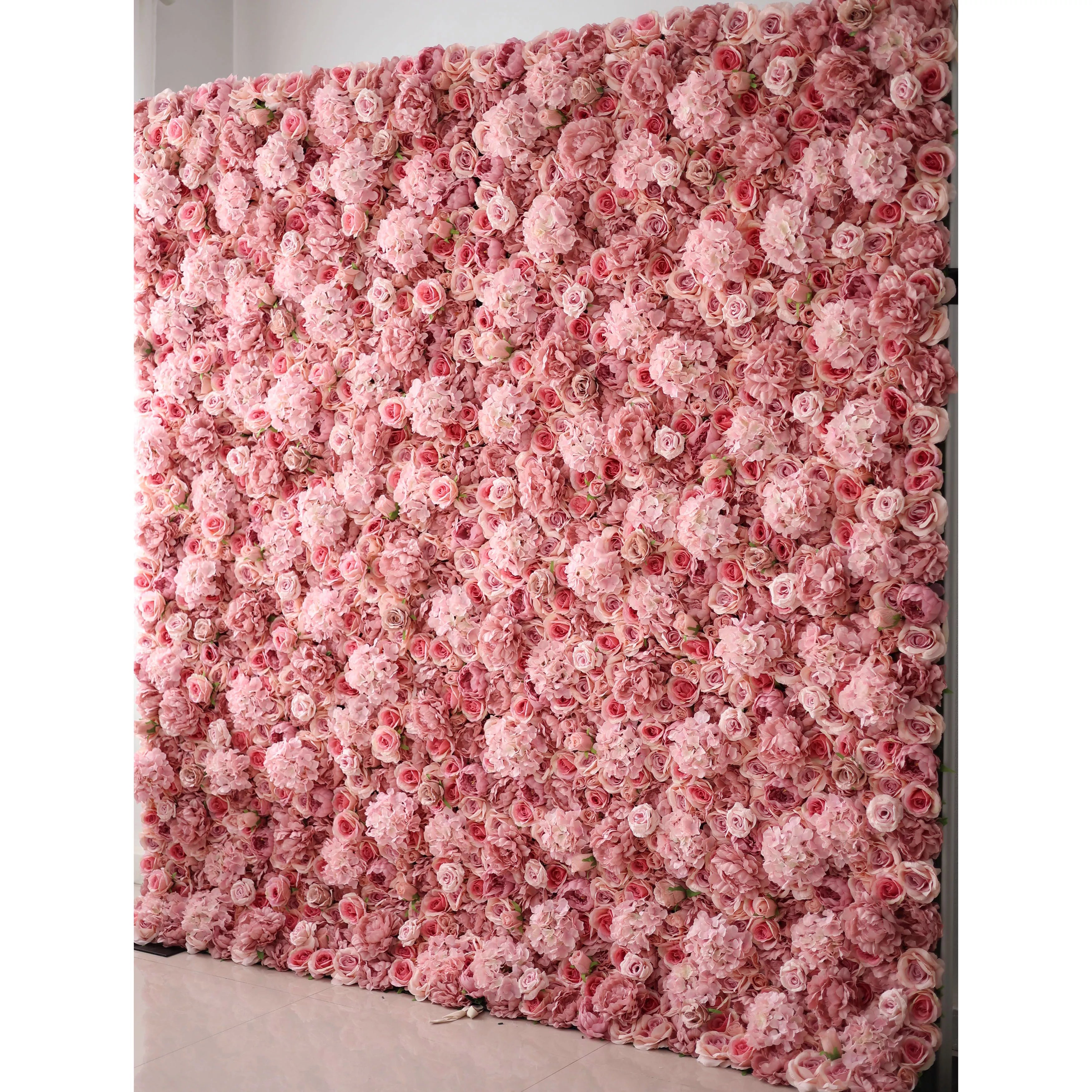 Valar Flowers Roll Up Fabric Artificielle Brandy Rose Rose Fleur Mur Toile de fond de mariage, Décor de fête florale, Photographie d’événement-VF-053 