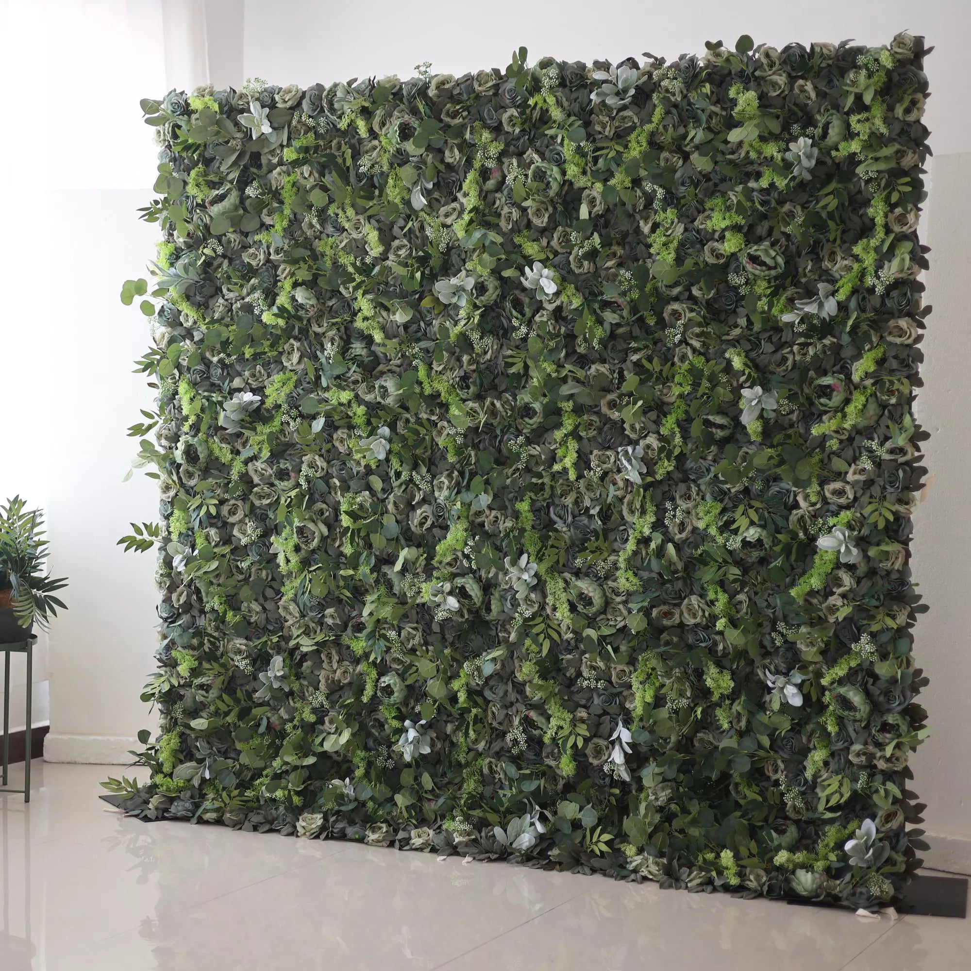Valar Flowers' Enchanted Forest: A rich tapestry of diverse greenery with white floral nuances. The ideal wall for botanical themes and nature-infused interiors.