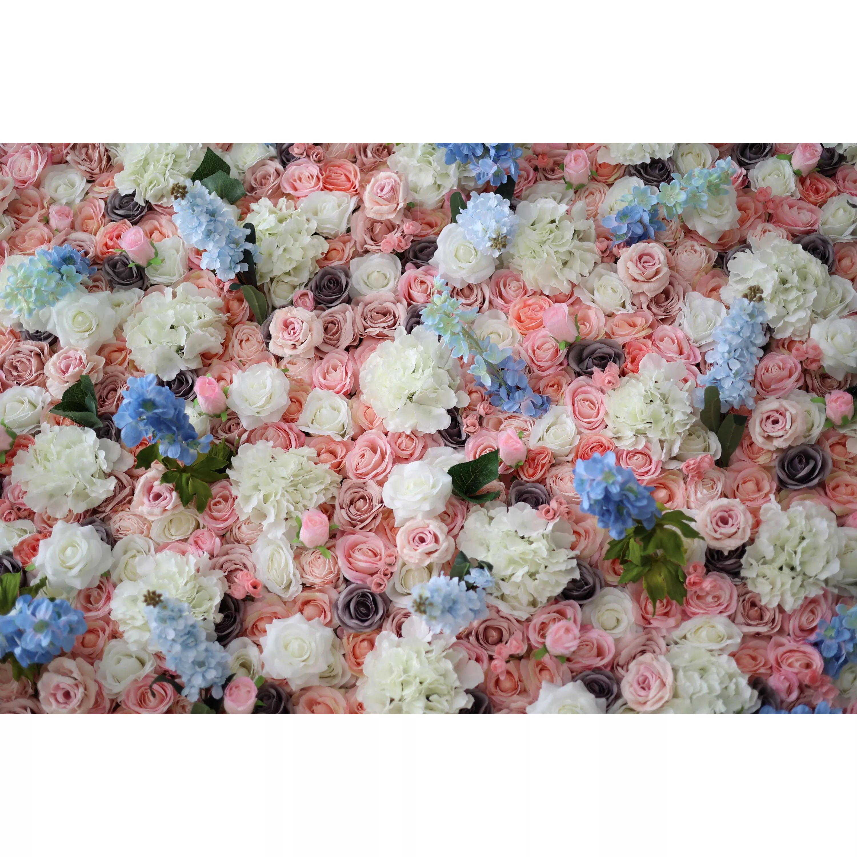 Valar Flowers roll up fabric artificial flower wall for wedding backdrop, floral party decor, and event photography, model VF-1284