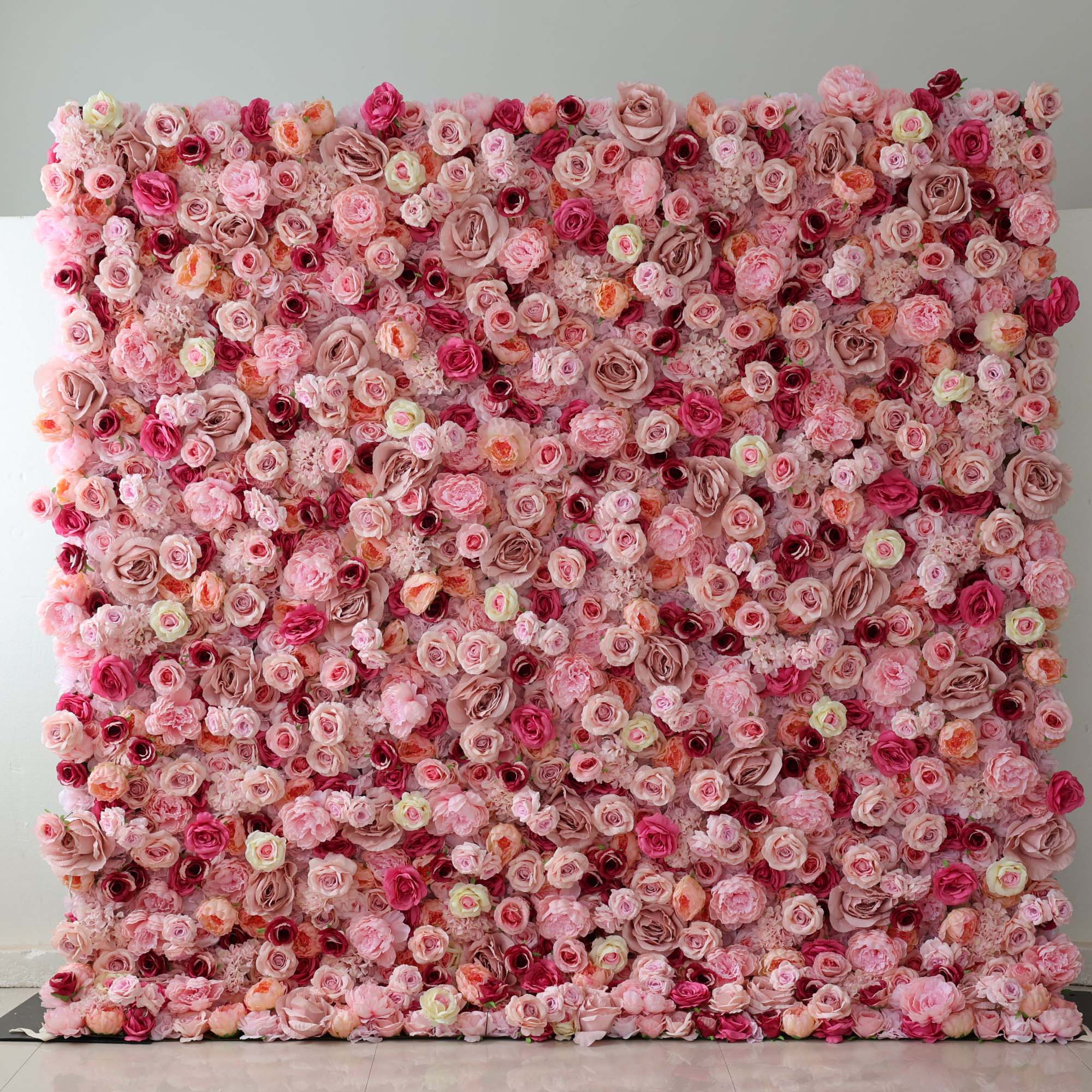 Valar Flowers Roll Up Fabric Artificial Flower Wall Wedding Backdrop, Floral for Weddings & Events - VF-2964