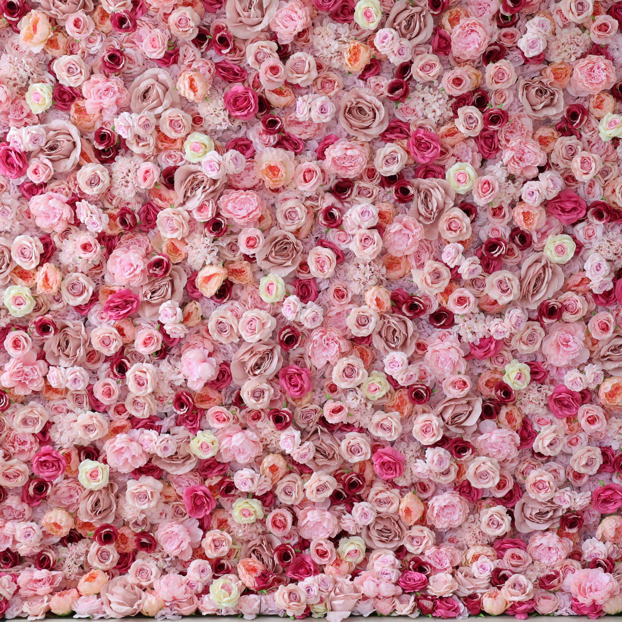Valar Flowers Roll Up Fabric Artificial Flower Wall Wedding Backdrop, Floral for Weddings & Events - VF-2962