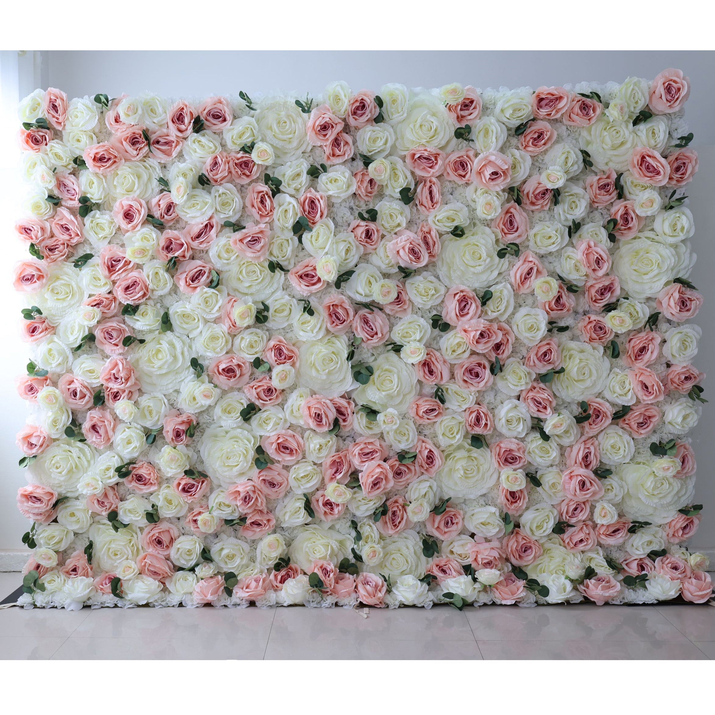 Valar Flowers Roll Up Fabric Artificial Flower Wall Wedding Backdrop, Floral Party Decor, Event Photography-VF-319