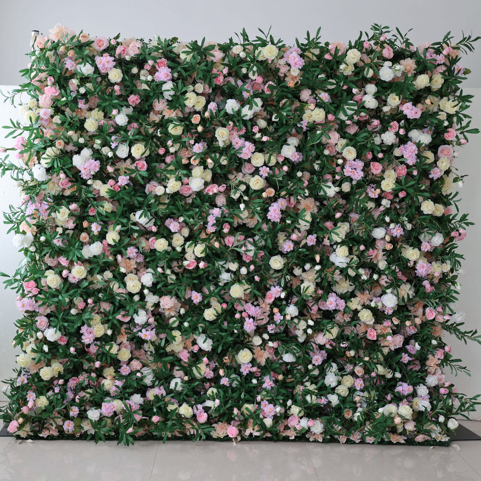 Valar Flowers Roll Up Fabric Artificial Flower Wall Wedding Backdrop, Floral Party Decor, Event Photography-VF-119