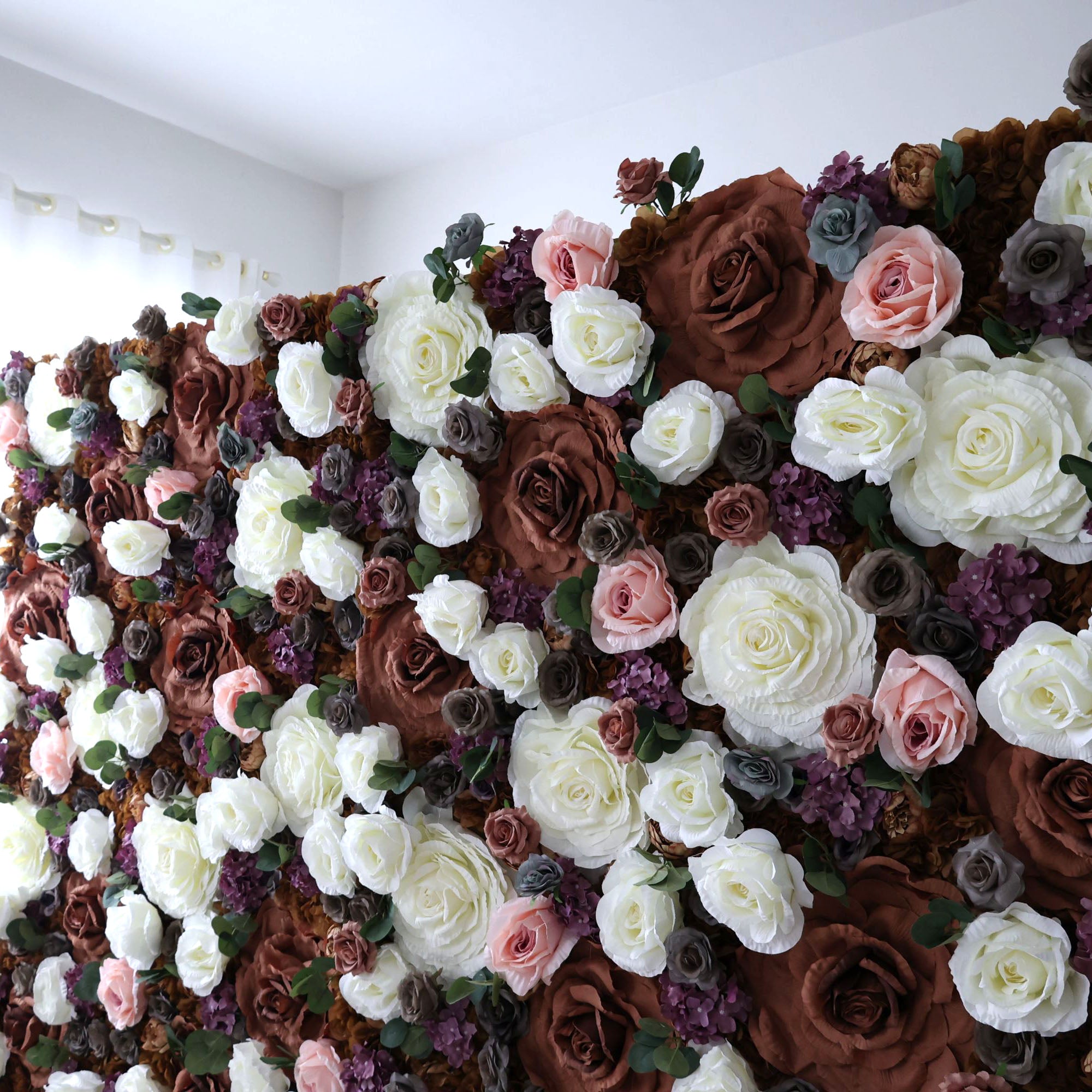 Fleurs Valar enroulables en tissu, mur de fleurs artificielles, toile de fond de mariage, décor de fête florale, photographie d'événement-VF-320 