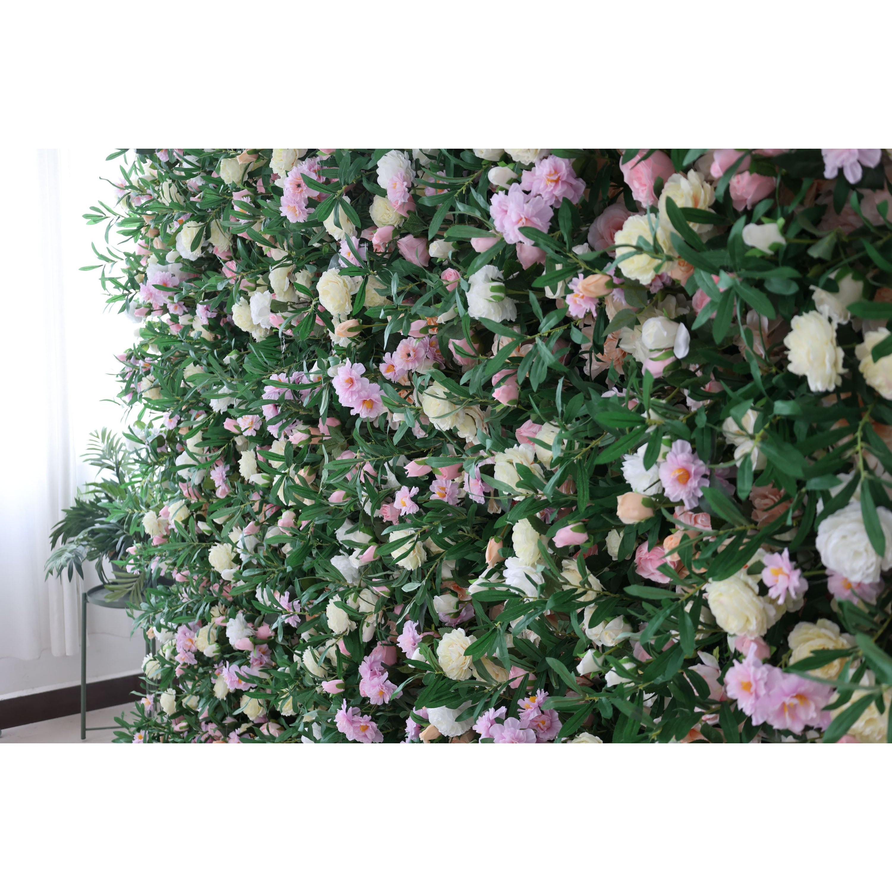 Fleurs Valar enroulables en tissu, mur de fleurs artificielles, toile de fond de mariage, décor de fête florale, photographie d'événement-VF-119 