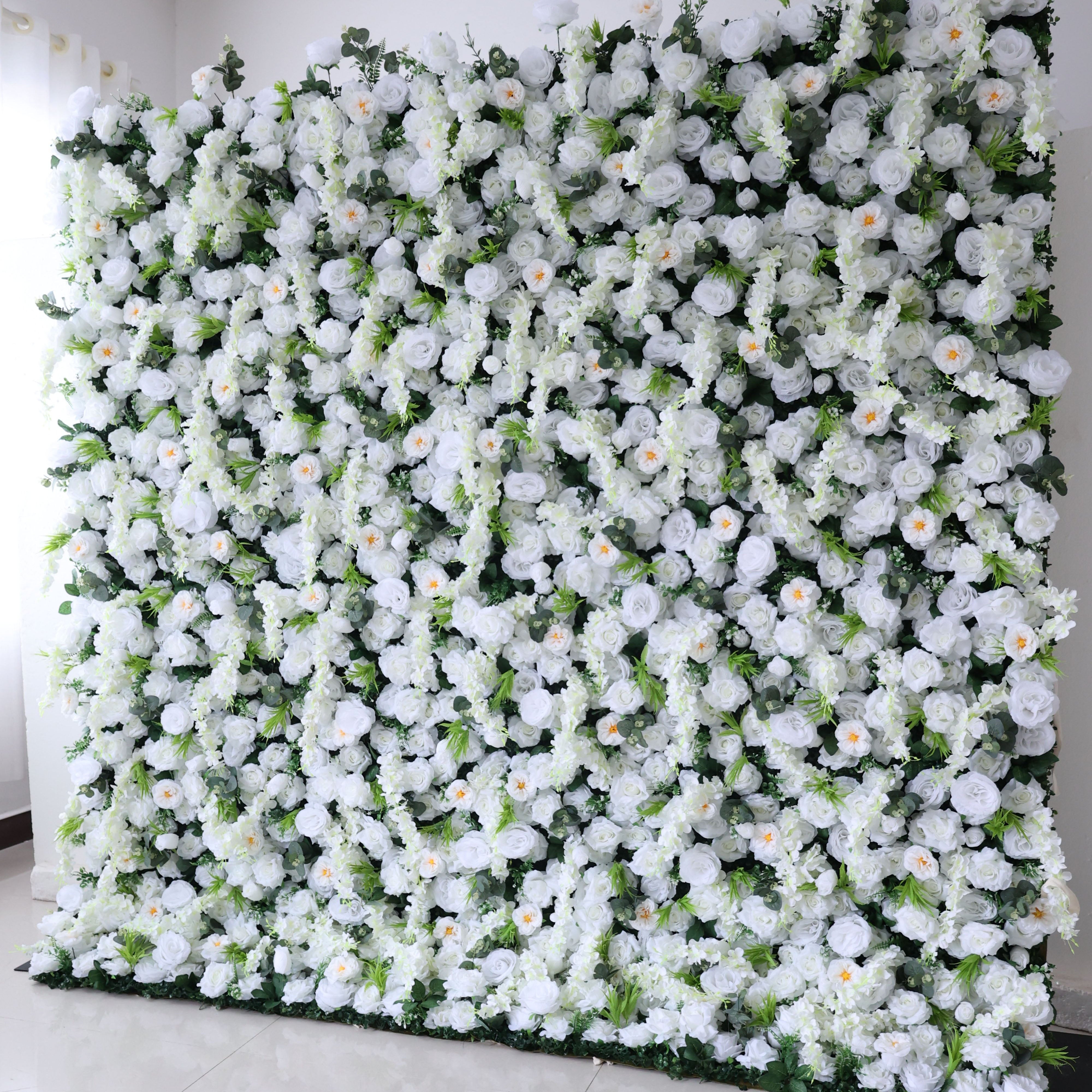 Fleurs Valar retrousser tissu fleur artificielle mur toile de fond de mariage, décor de fête florale, photographie d'événement-VF-391 