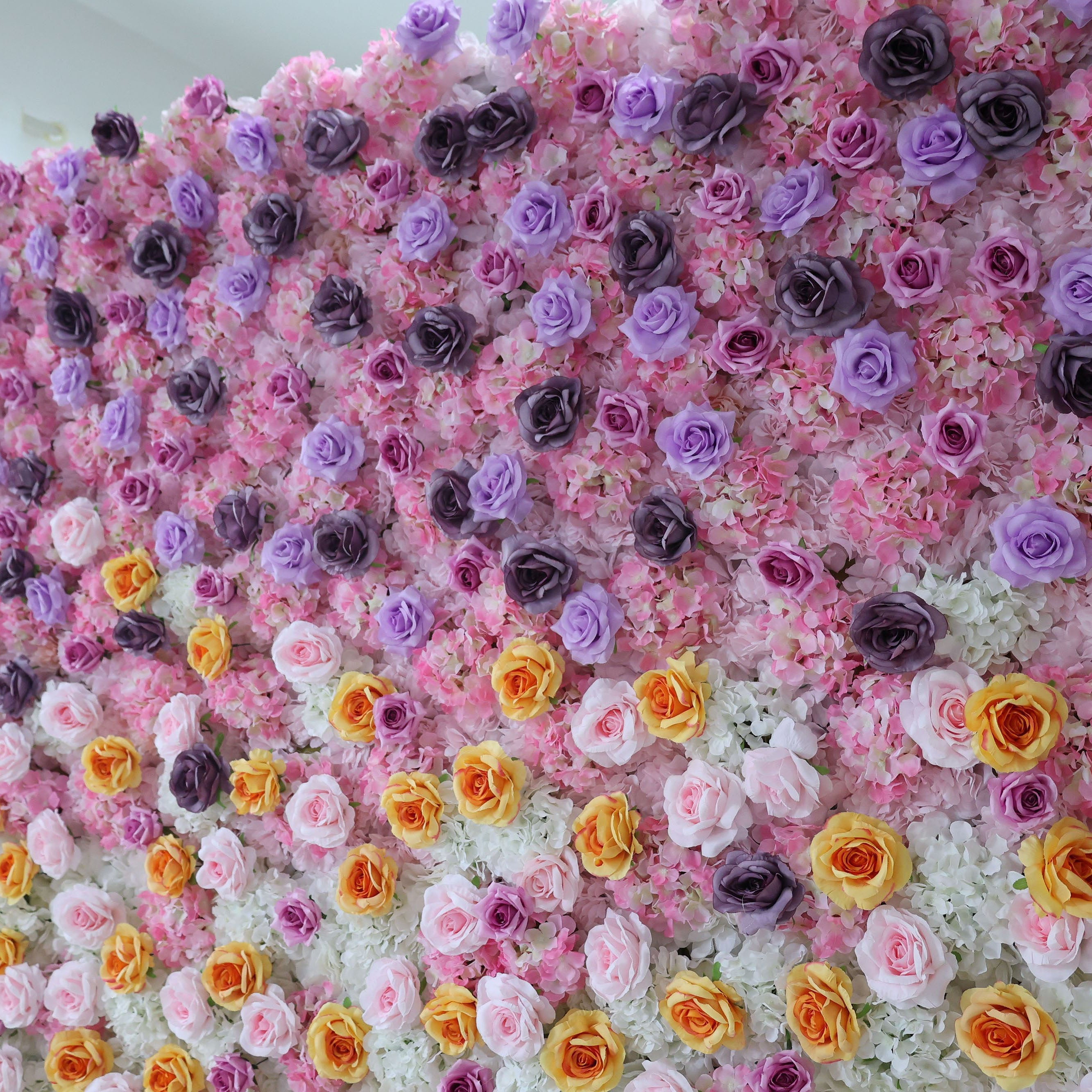 Valar Flowers Roll Up Fabric Artificial Flower Wall Wedding Backdrop, Floral Party Decor, Event Photography-VF-390