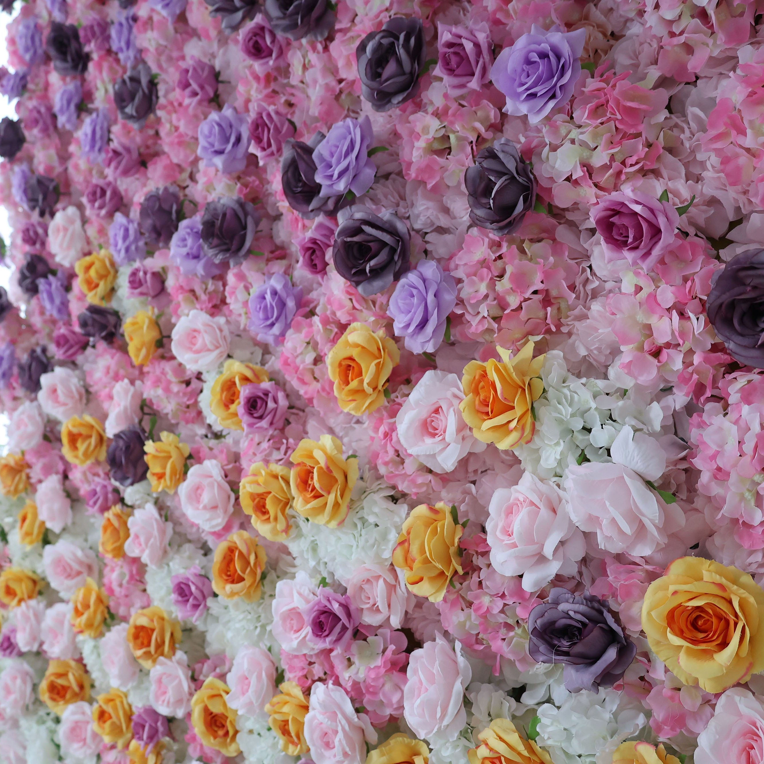 Valar Flowers Roll Up Fabric Artificial Flower Wall Wedding Backdrop, Floral Party Decor, Event Photography-VF-390