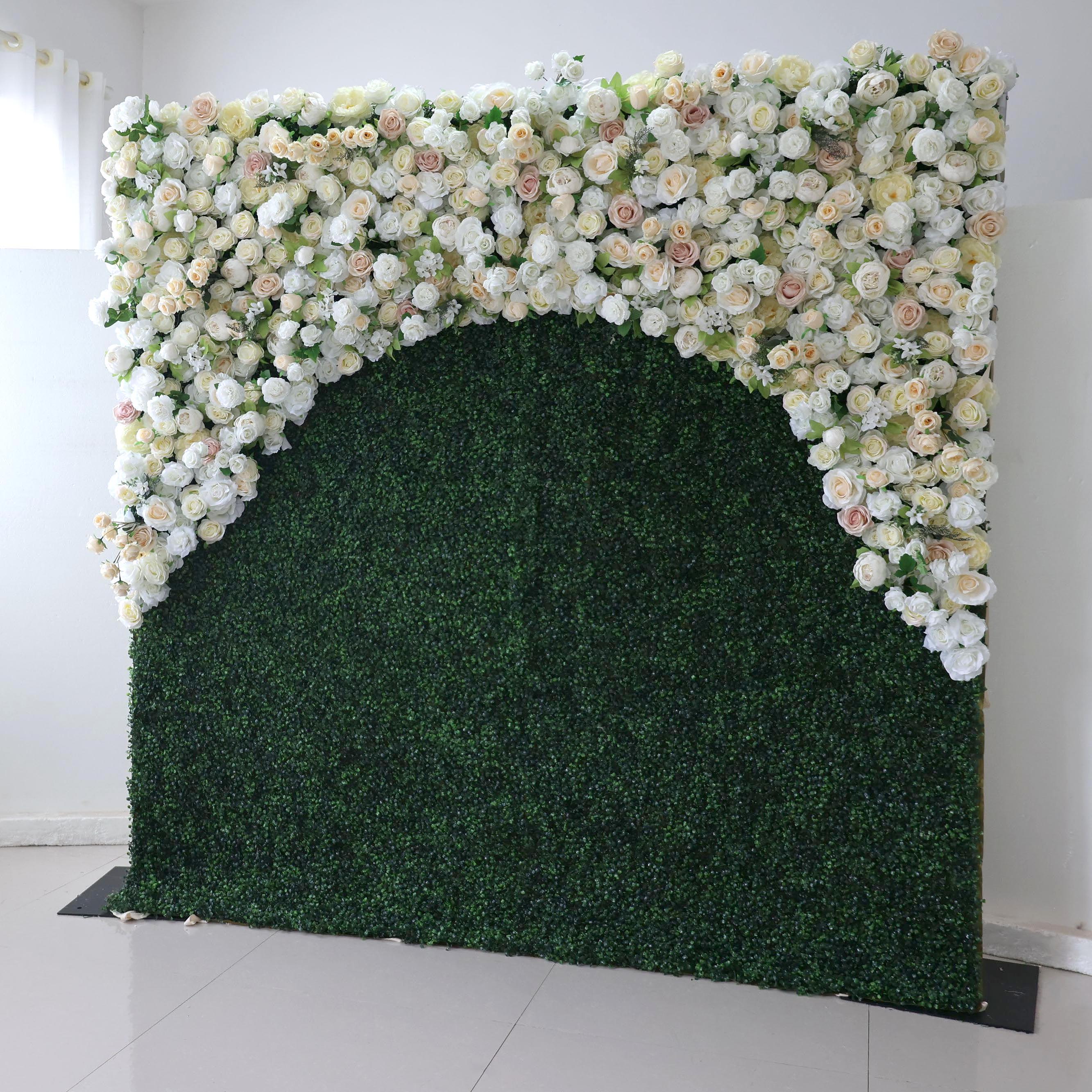 Fleurs Valar retrousser tissu fleur artificielle mur toile de fond de mariage, décor de fête florale, photographie d'événement-VF-388 