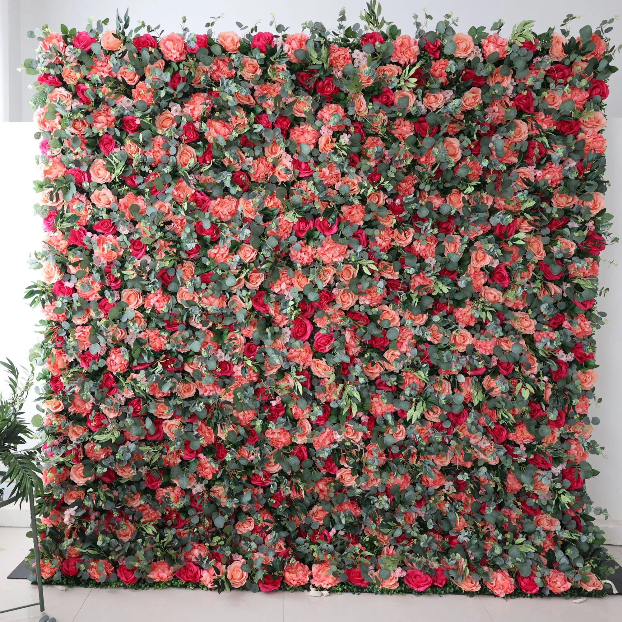 Valar Flowers artificial Persian plum and light carmine pink flower wall for weddings and events0
