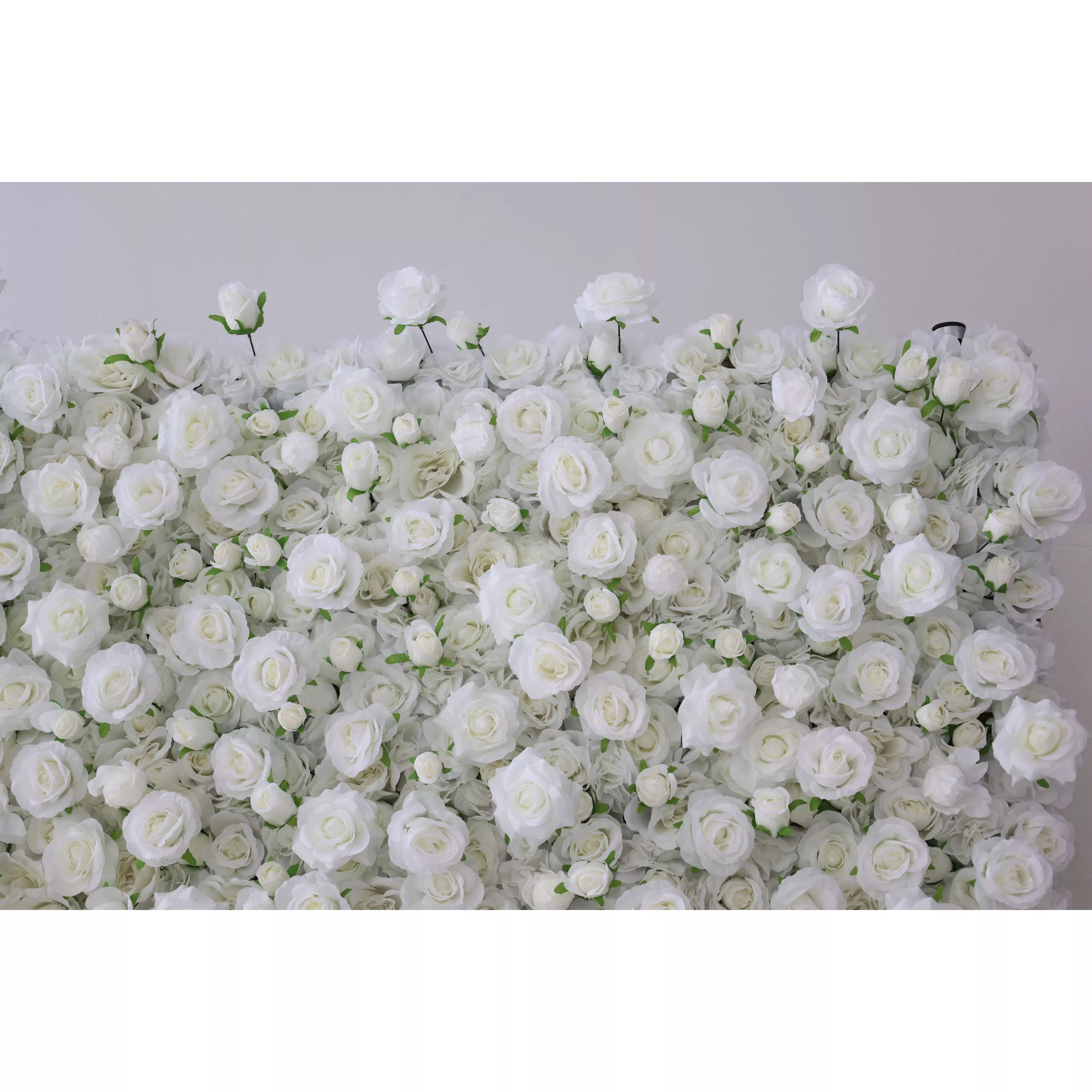 ValarFlowers Artificial Floral Wall Backdrop: Whispering Whites: A Serene Sea of Snowy Blossoms-VF-283