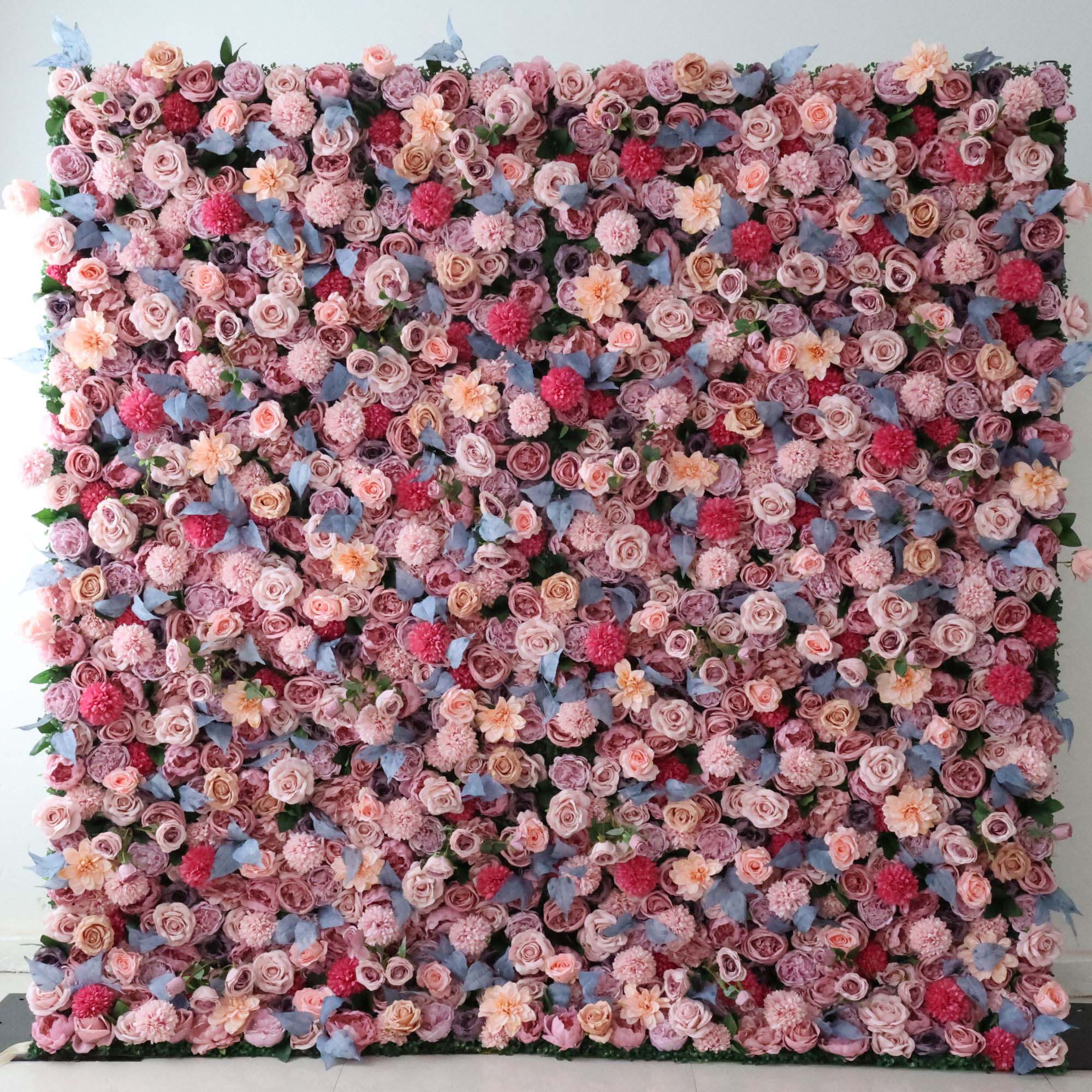 Fleurs Valar retrousser tissu fleur artificielle mur toile de fond de mariage, décor de fête florale, photographie d'événement-VF-298 