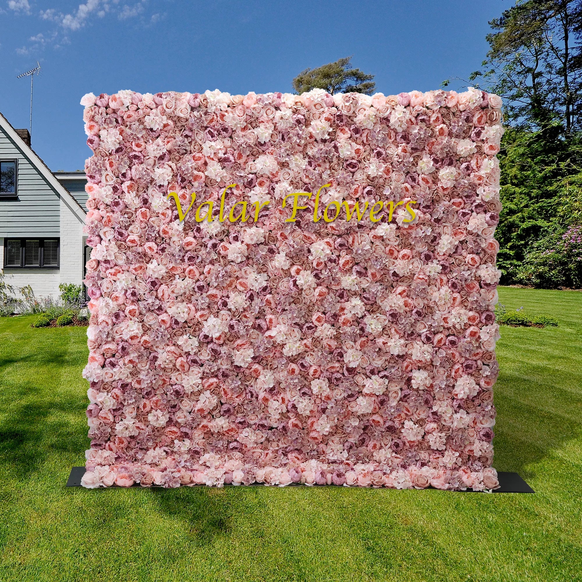 Fleurs Valar enroulables en tissu, mur de fleurs roses artificielles, toile de fond de mariage, décor de fête florale, photographie d'événement-VF-021 