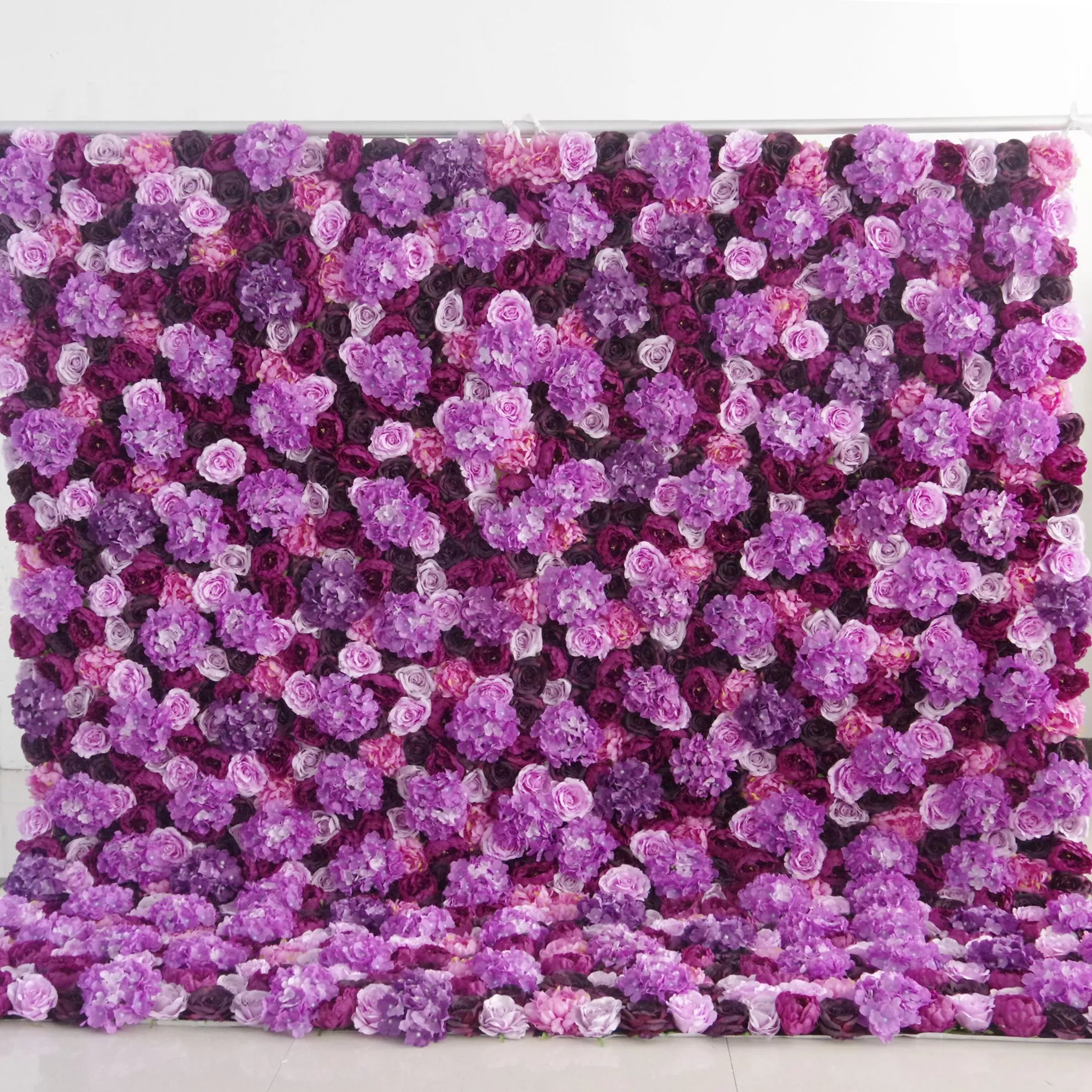 Fleurs Valar enroulables en tissu artificiel mélangé de lavande poussiéreuse et de fleurs violettes douces pour mur de mariage, décoration de fête florale -VF-057