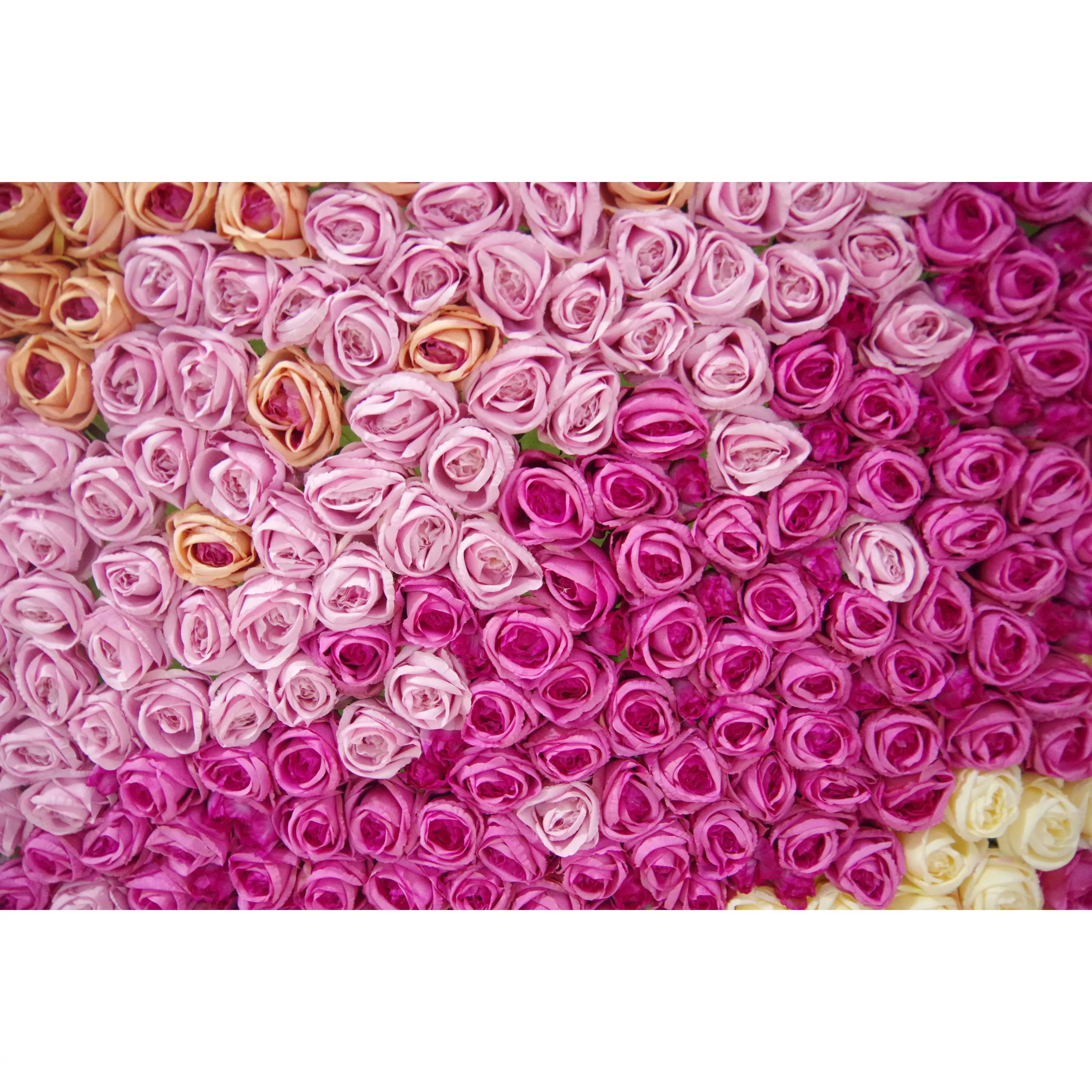 Valar Flowers Roll Up Tissu Artificiel Dégradé Violet à Rose Fleur Mur Toile de Fond de Mariage, Décor de Fête Florale, Photographie d'Événement-VF-064 