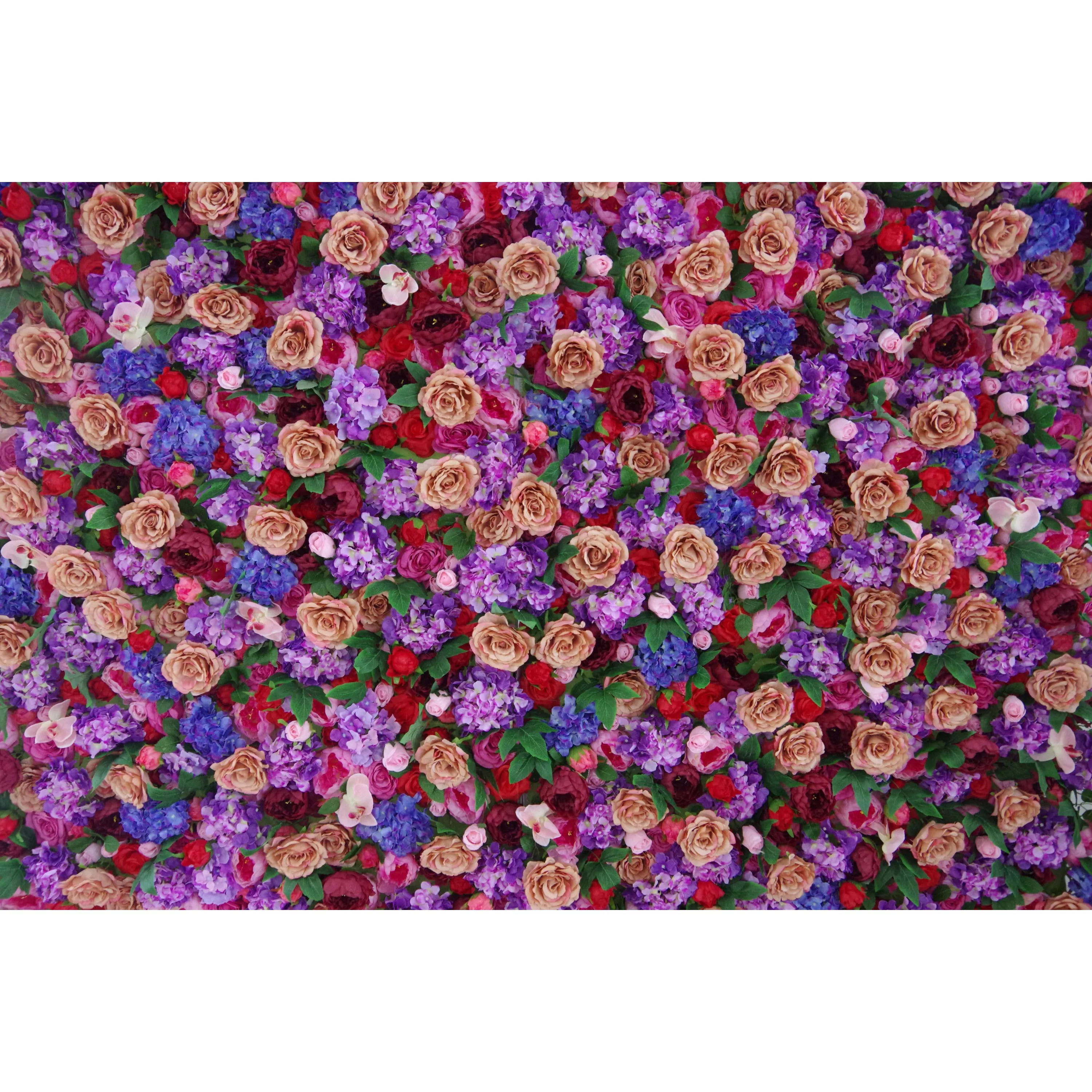 Valar Flowers Rouleau de roses artificielles en tissu violet pâle et rose brunâtre, toile de fond pour mur de fleurs Dingley, décoration de fête florale, photographie d'événement - VF-066 