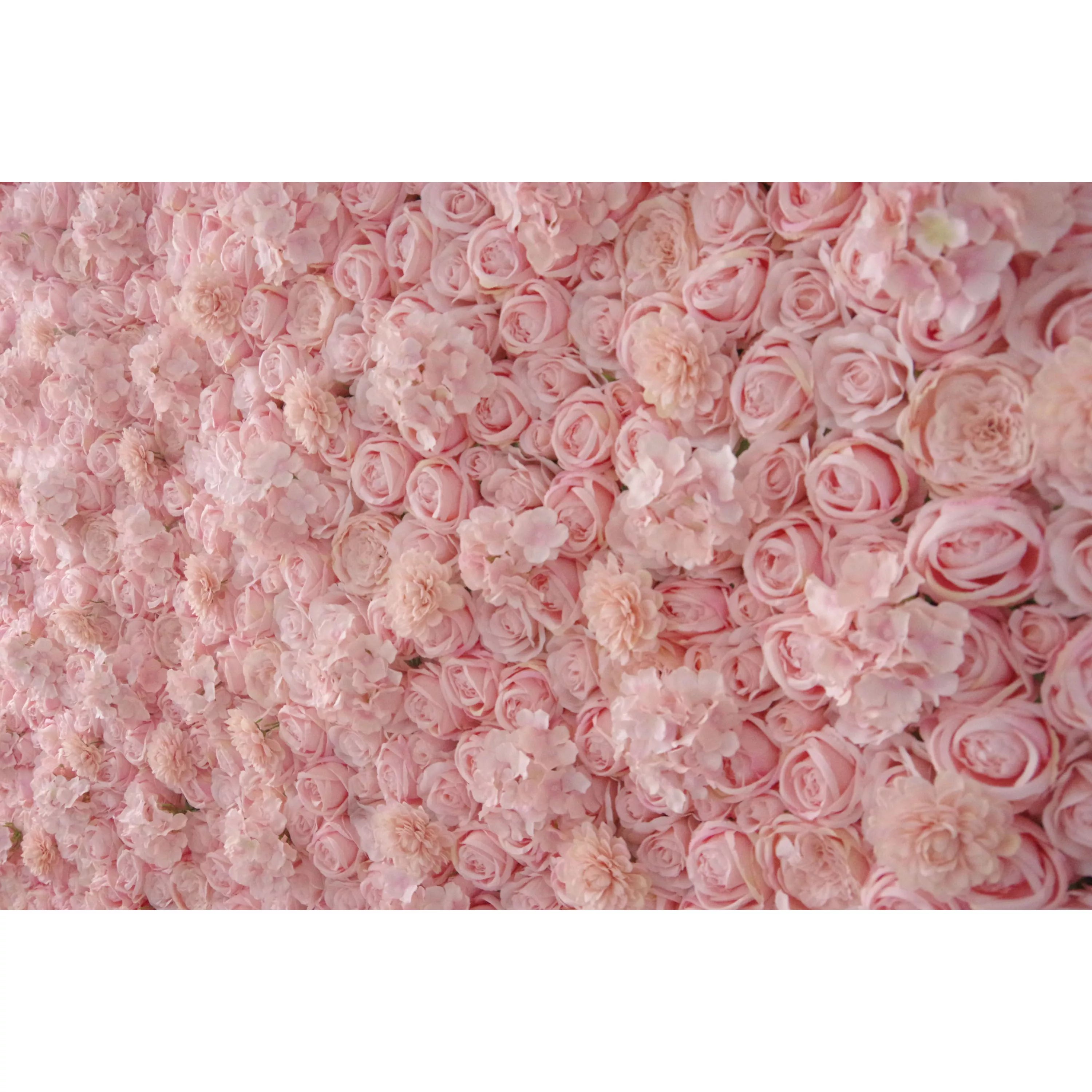 زهرة فالار لفة النسيج الاصطناعي الوردي البني خلفية جدار الزفاف ، ديكور حفلة الزهور ، الحدث