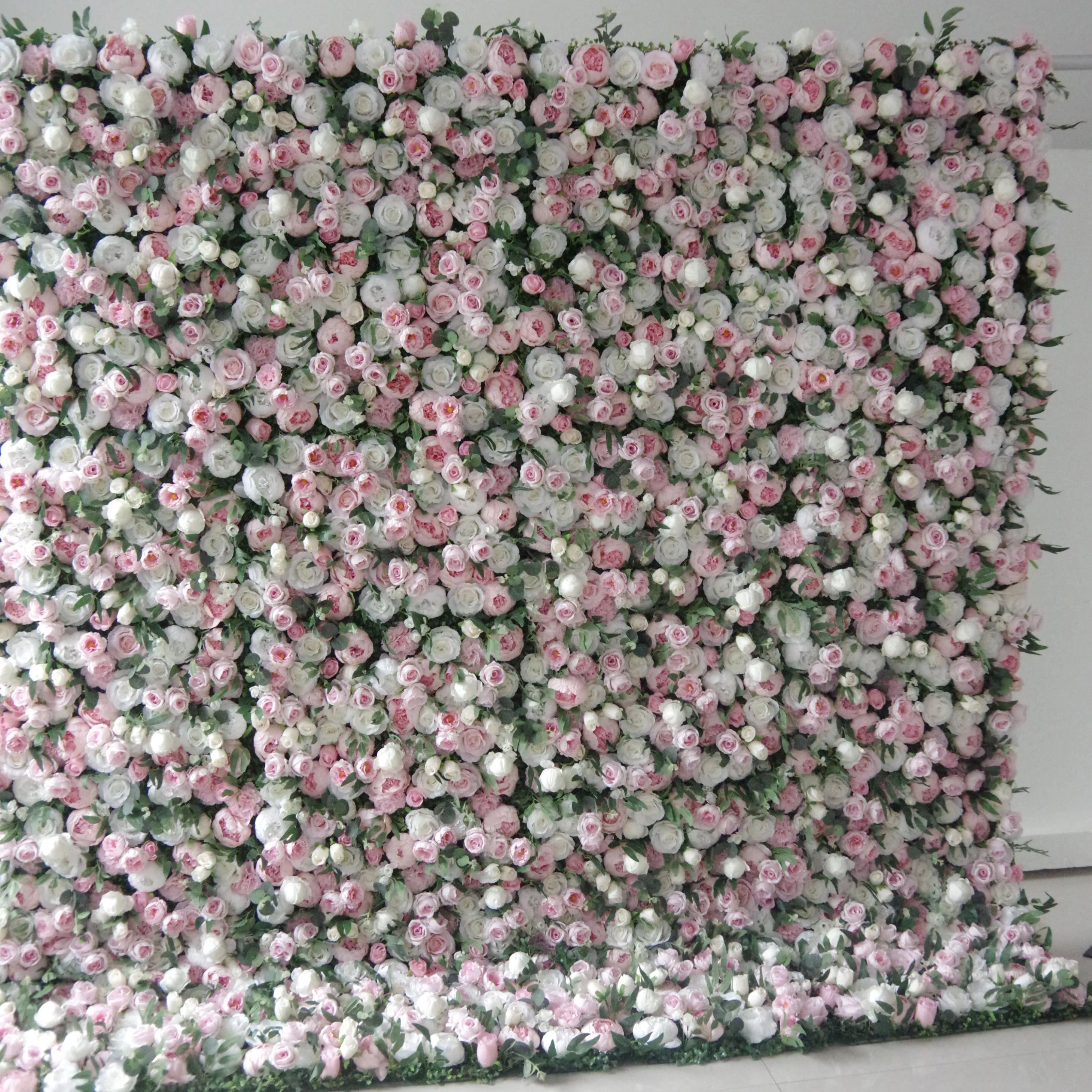Valar Flowers Roll Up Fabric Artificial Mixed Pink and White Floral Wall for Wedding Backdrop, Floral Party Decor, Event Photography0