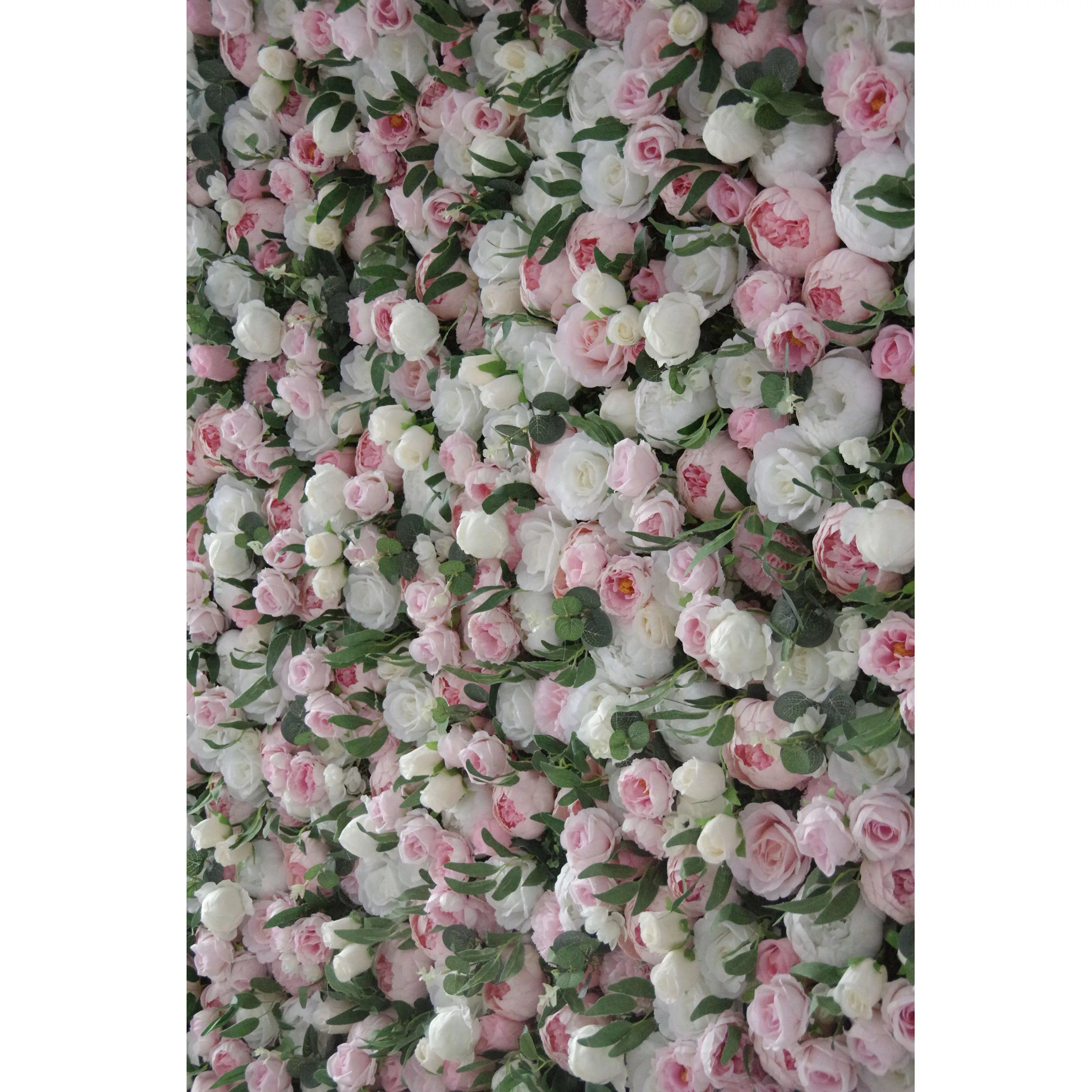 Valar Flowers Roll Up Fabric Artificial Mixed Pink and White Floral Wall for Wedding Backdrop, Floral Party Decor, Event Photography1