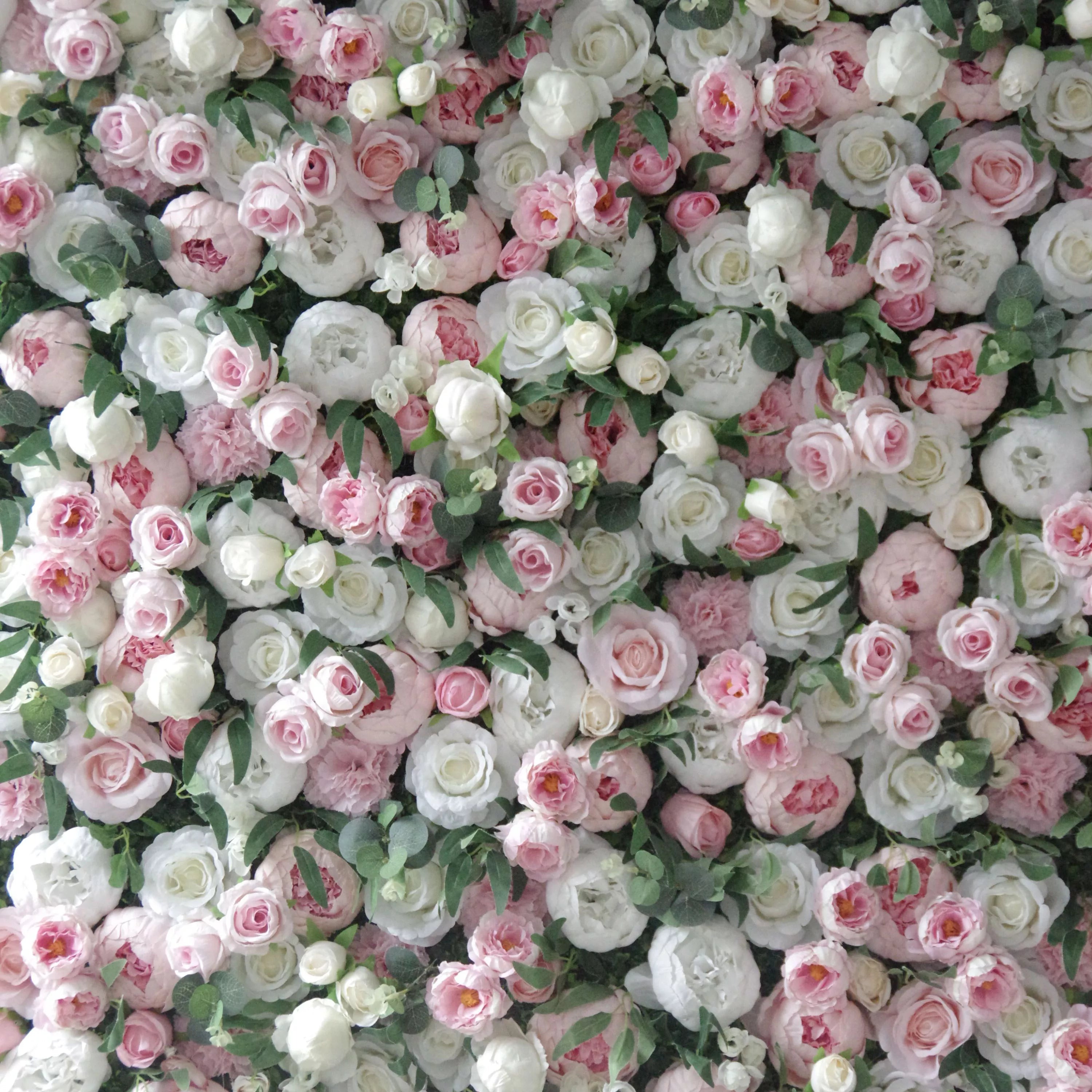 Valar Flowers Roll Up Fabric Artificial Mixed Pink and White Floral Wall for Wedding Backdrop, Floral Party Decor, Event Photography2
