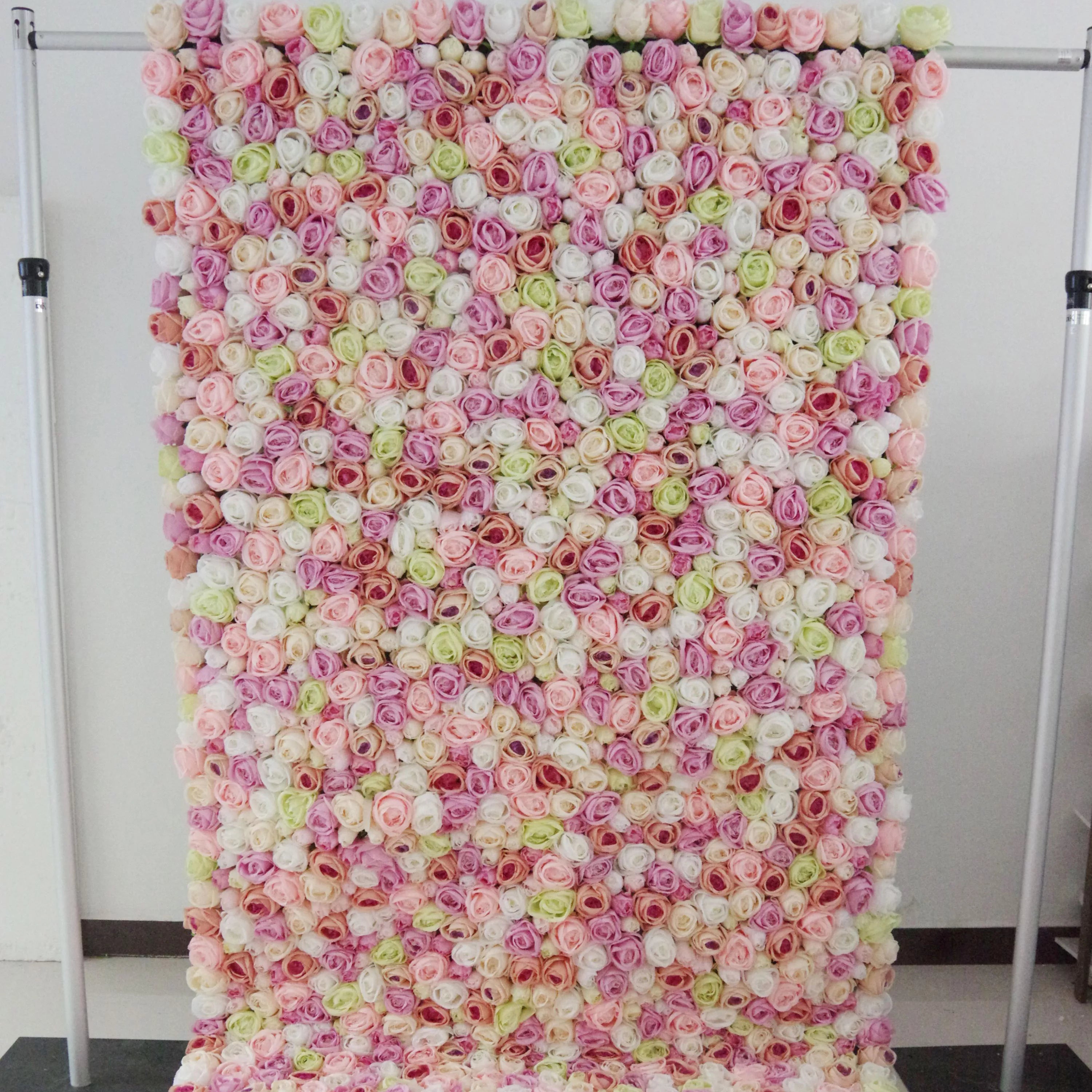 Valar Flowers fabric artificial flower wall for wedding backdrop, floral party decor, and event photography, model VF-1031