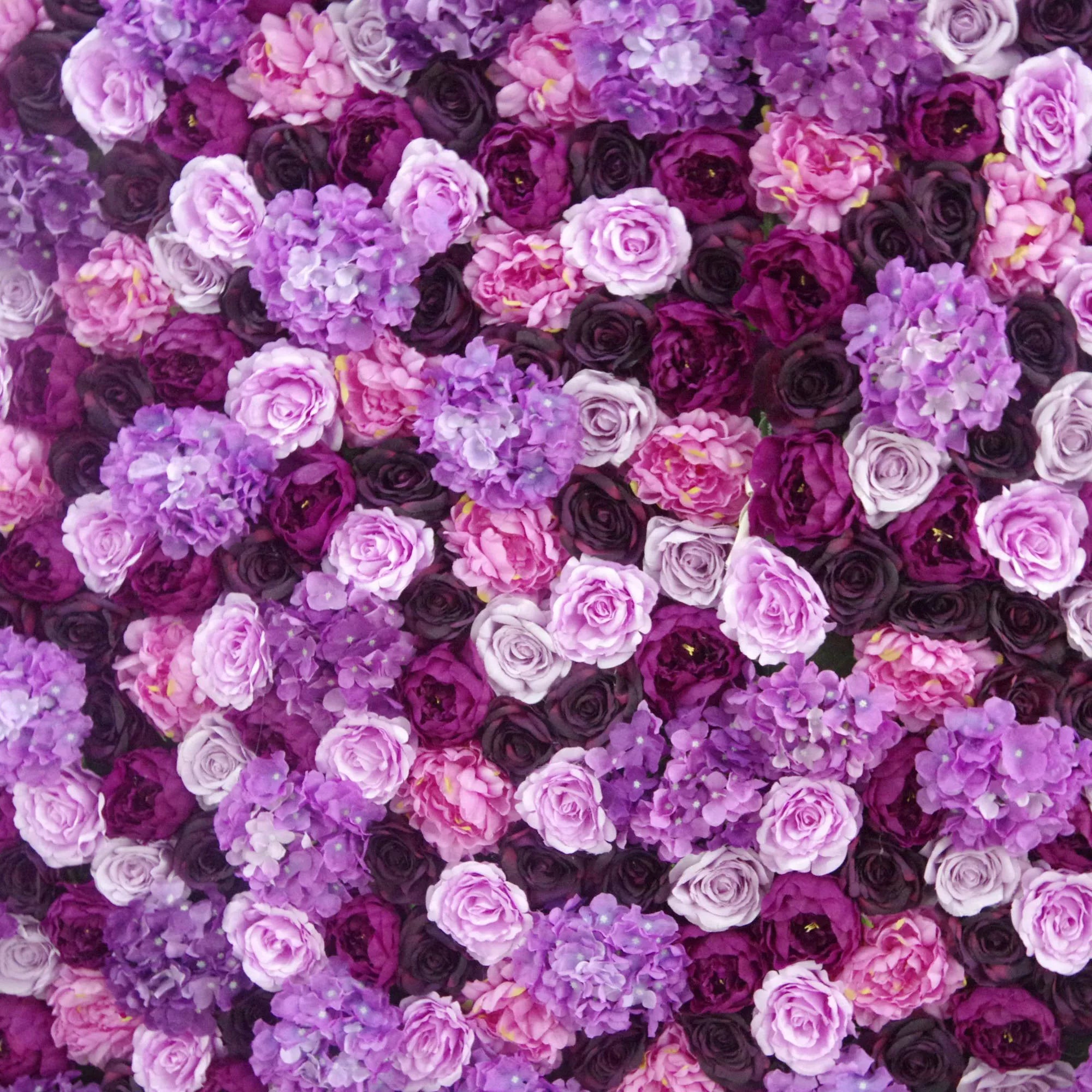 زهور فالار لفة قماش صناعي مختلط مغبر مغبر وخلفية جدار زفاف أرجواني ناعم ، ديكور حفلات زهور-