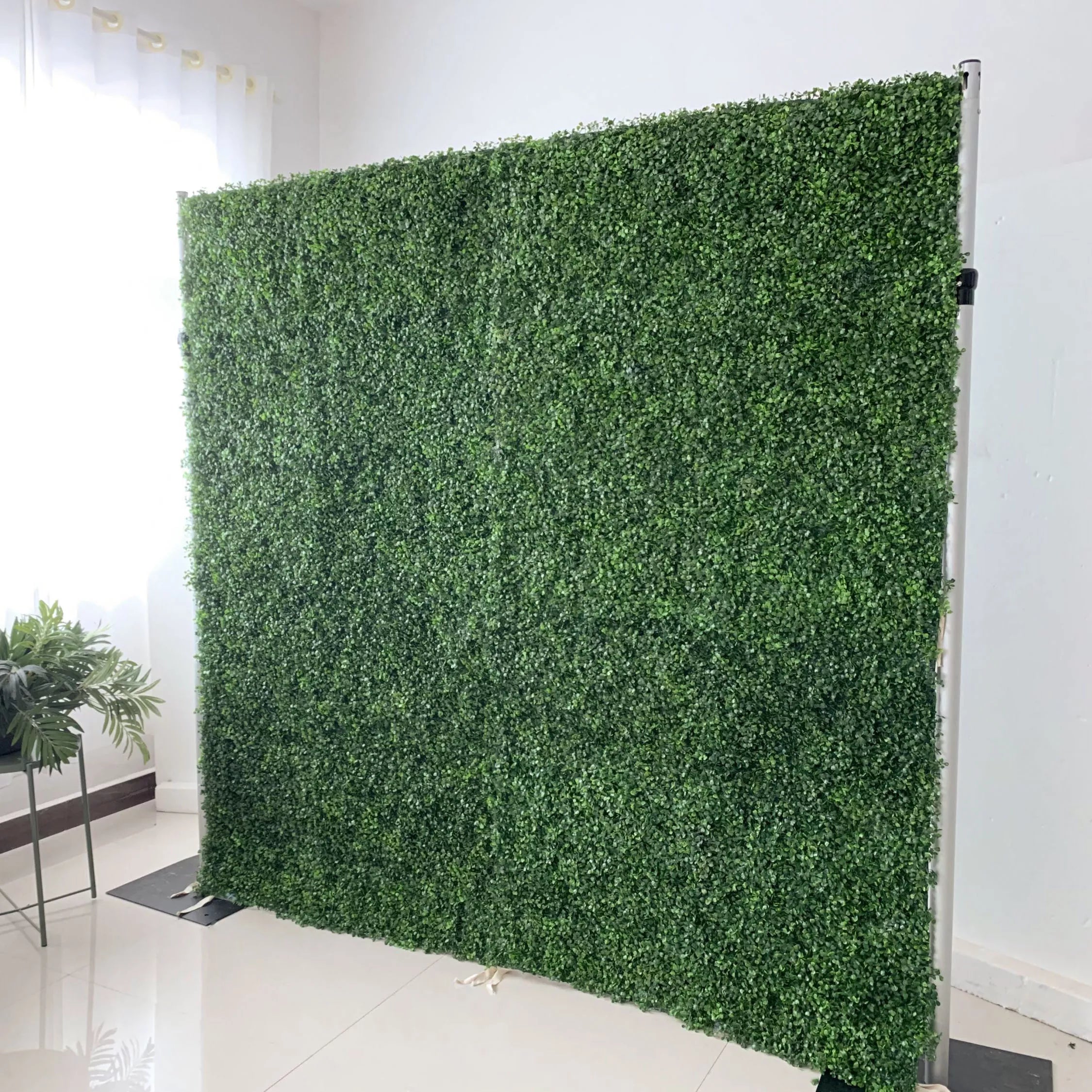 Valar Flowers Roll Up Fabric Artificial Green Grass Wall Wedding Backdrop, Floral Party Decor, Event Photography-VF-086