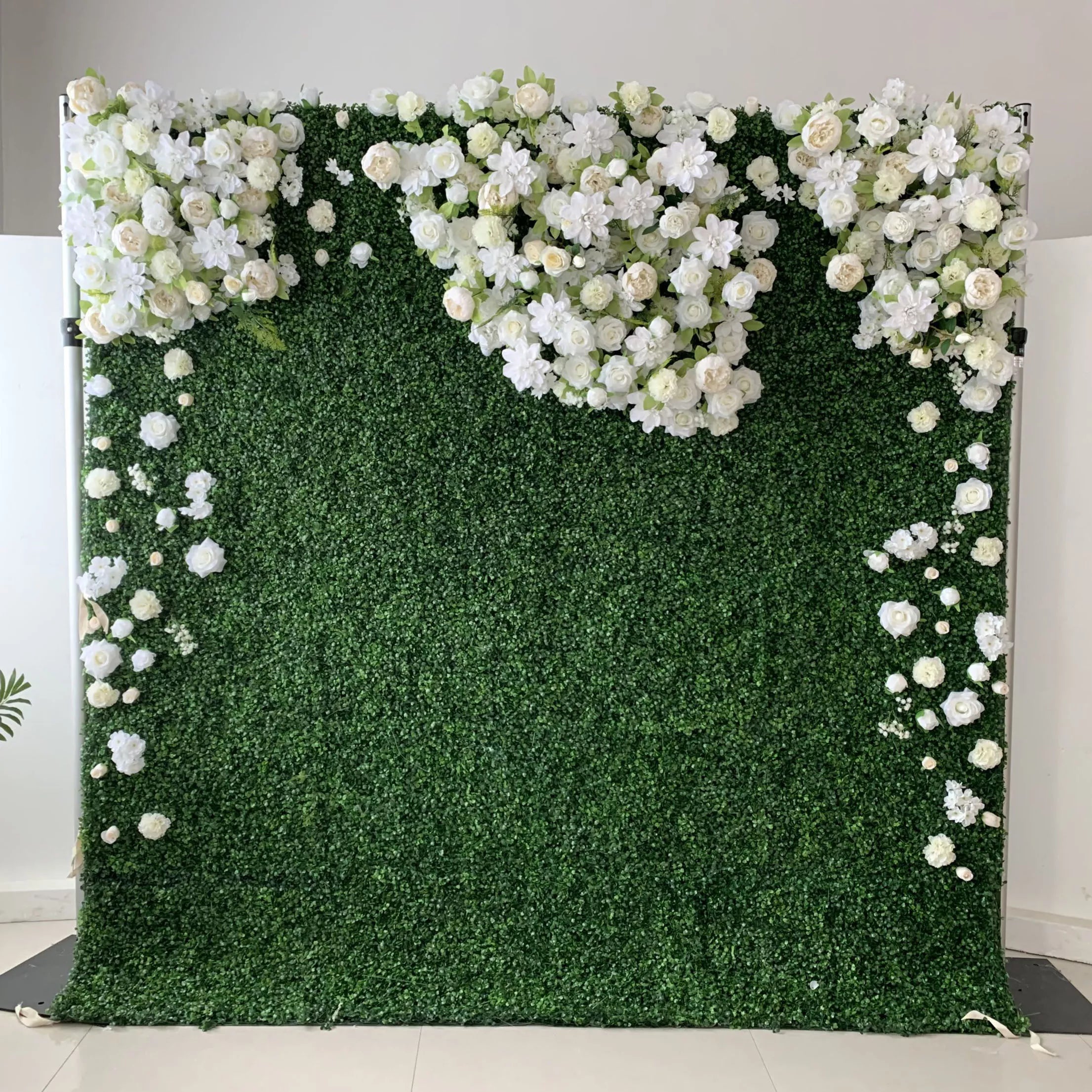 Valar Flowers Roll Up Fabric Artificial Flower Wall Wedding Backdrop, Floral Party Decor, Event Photography-VF-126