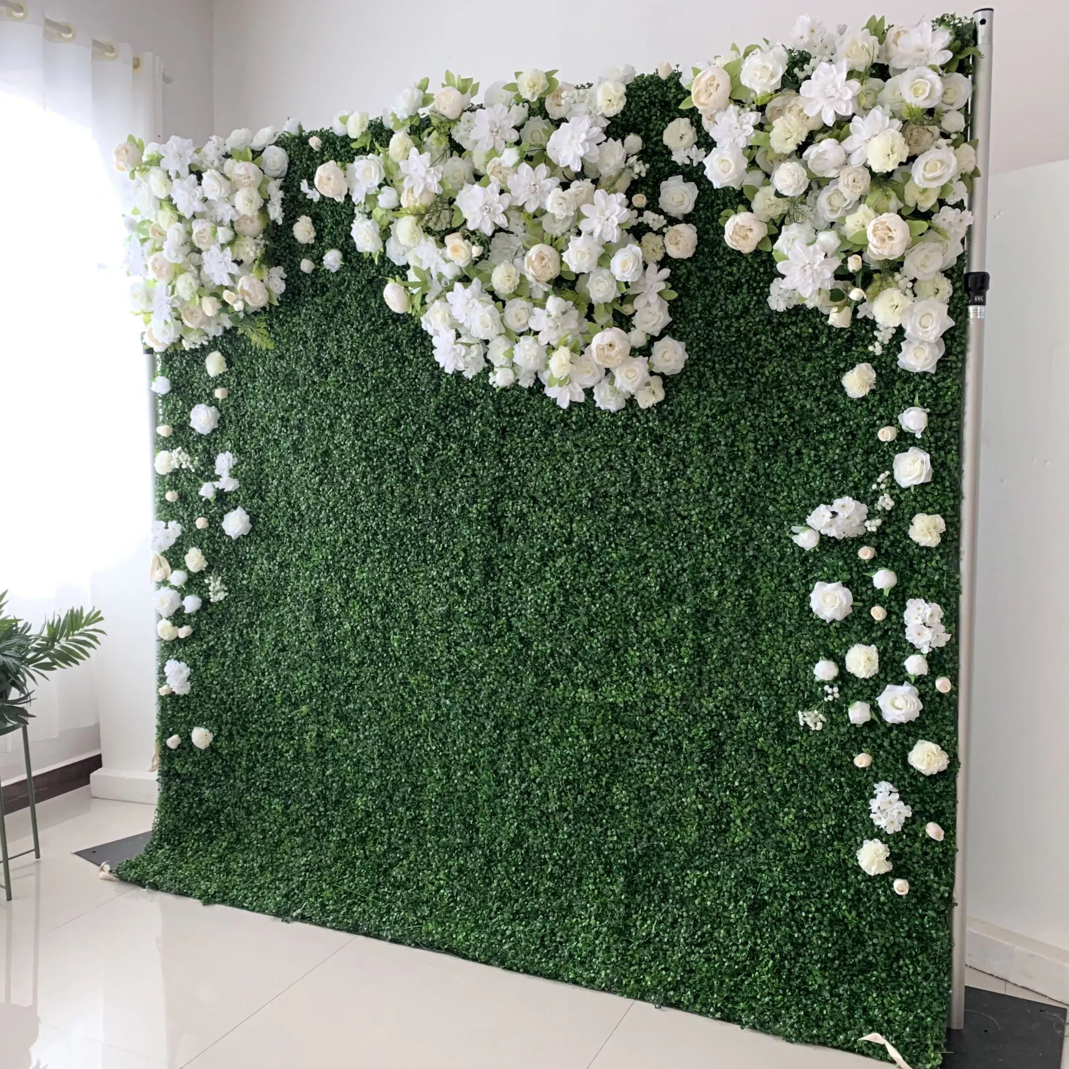 Valar Flowers Roll Up Fabric Artificial Flower Wall Wedding Backdrop, Floral Party Decor, Event Photography-VF-126