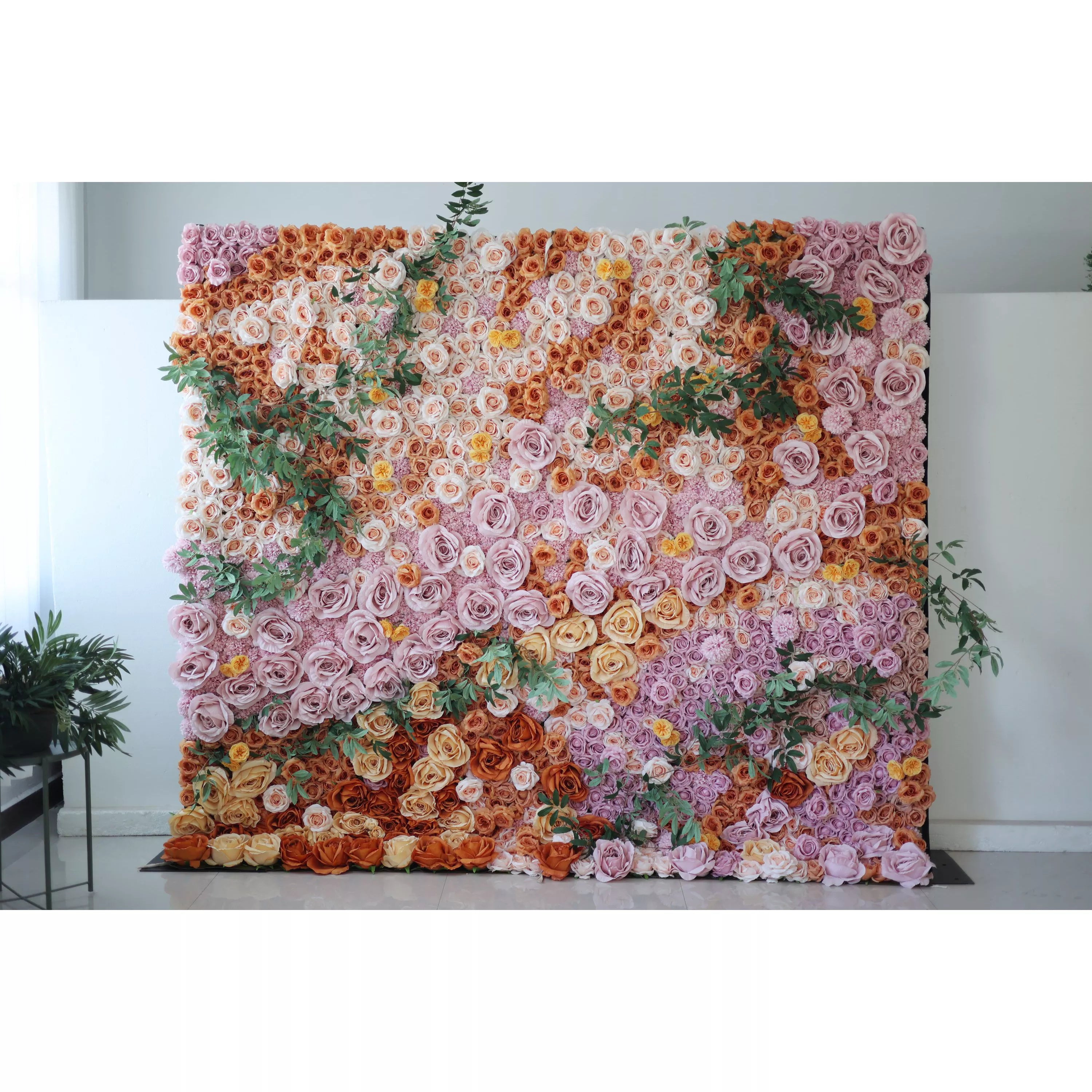 Enhance your space with our lush pink floral wall, boasting a rich blend of roses in warm hues. Ideal for spa settings or events, it offers a touch of elegance and nature-inspired tranquility. A must-have backdrop for any luxurious setting.